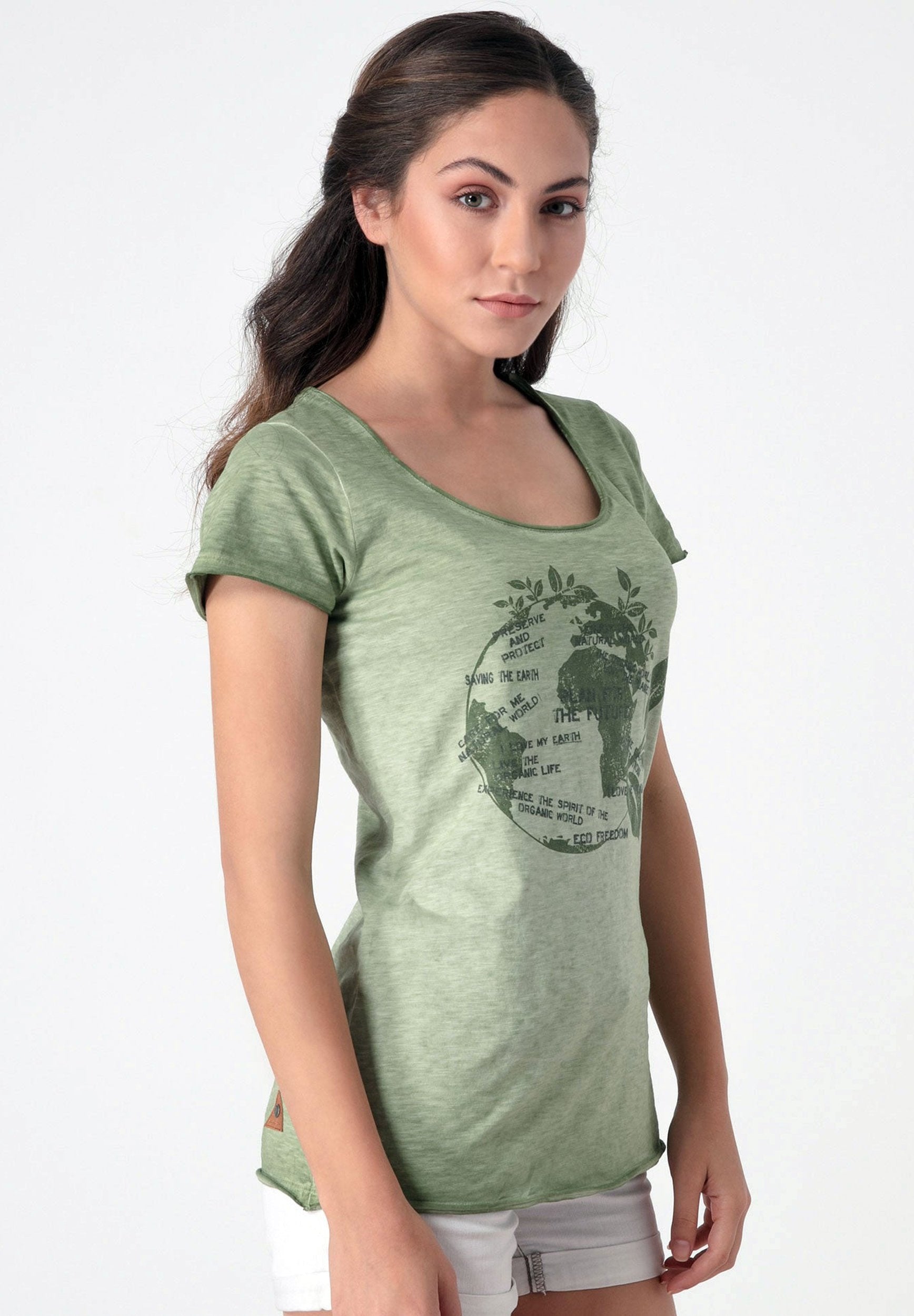 Floral Bedrucktes T-Shirt aus Bio-Baumwolle