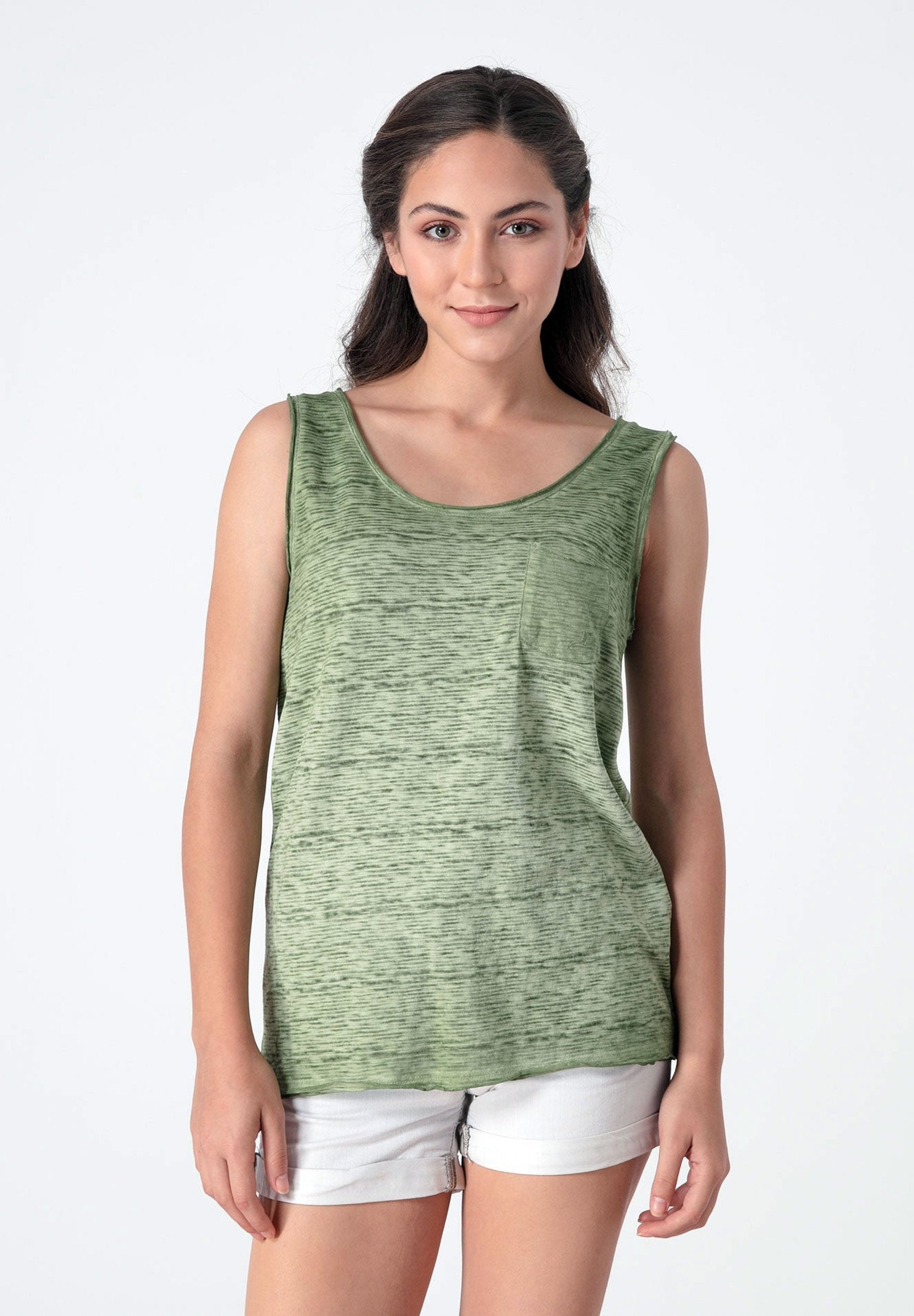 Tank-Top aus Bio-Baumwolle mit Brusttasche