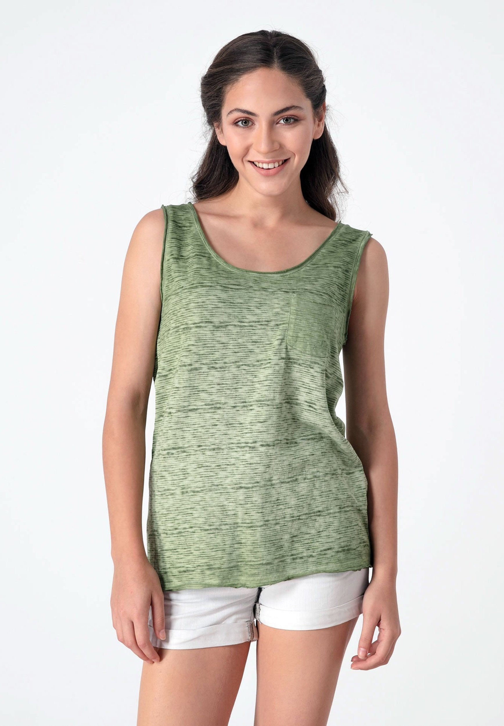 Tank-Top aus Bio-Baumwolle mit Brusttasche