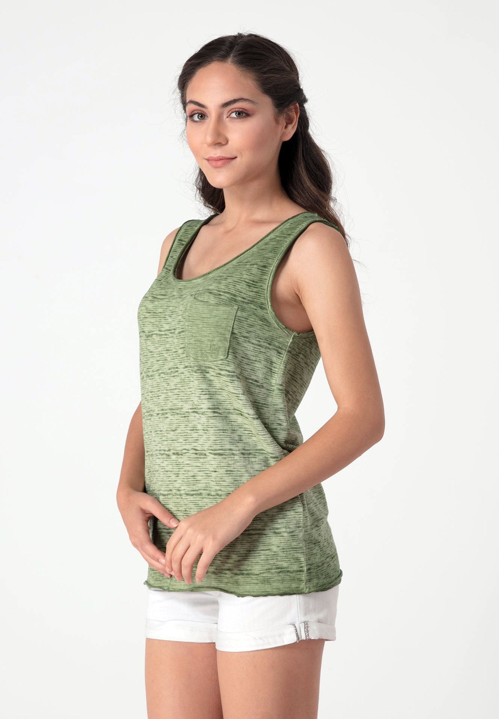 Tank-Top aus Bio-Baumwolle mit Brusttasche