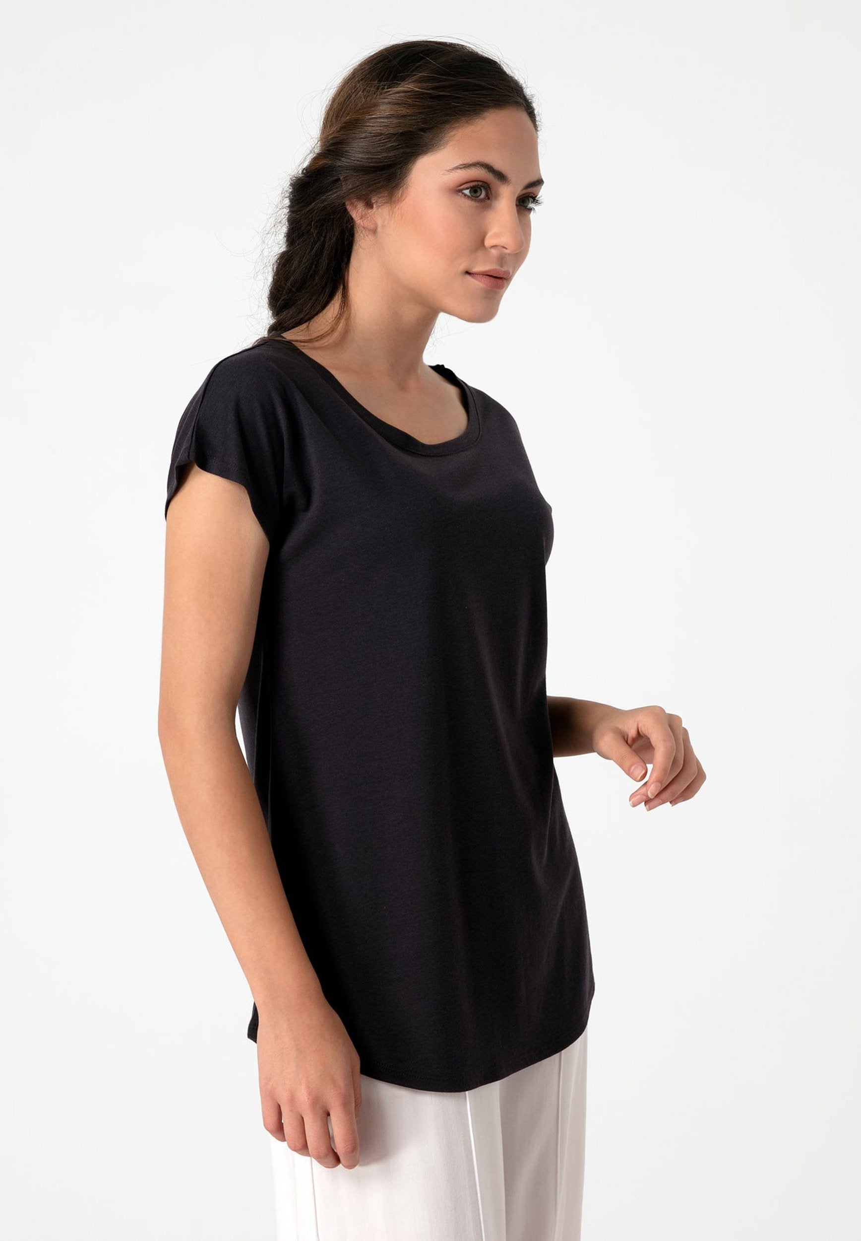 T-Shirt aus TENCEL™ Lyocell und Bio-Baumwolle