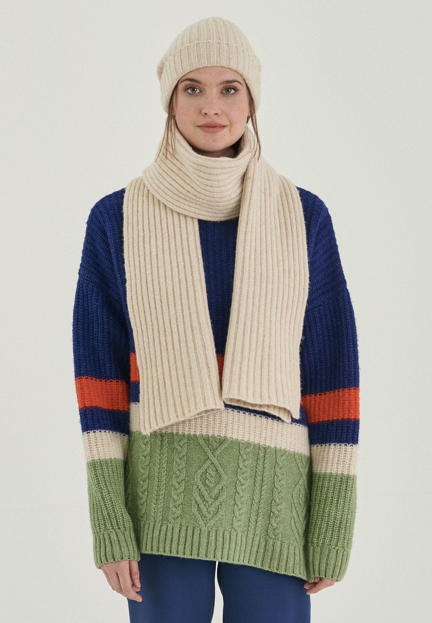 Unisex Strickschal aus Bio-Merinowolle und Bio-Baumwolle