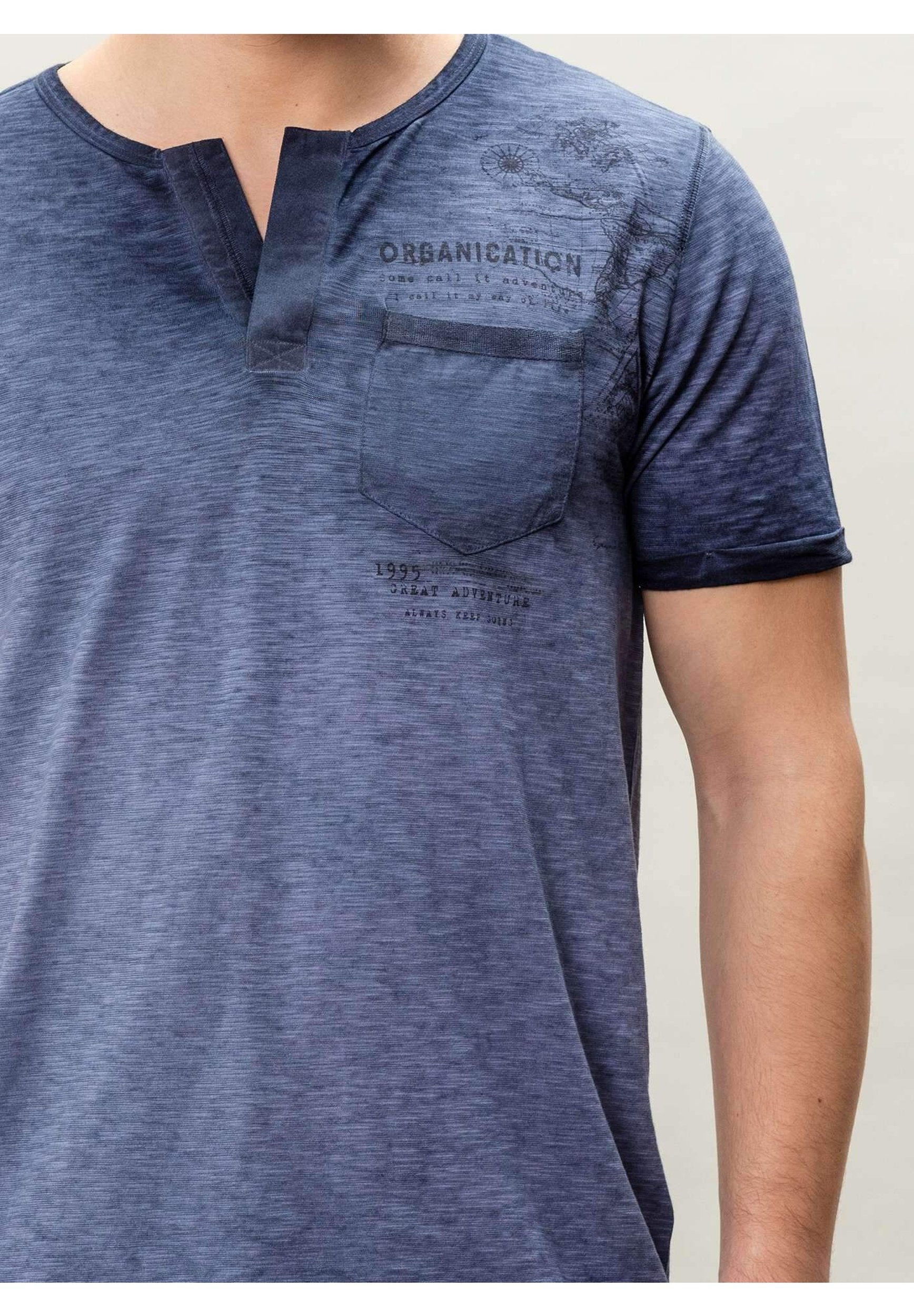 Henley T-Shirt aus Bio-Baumwolle mit Brusttasche