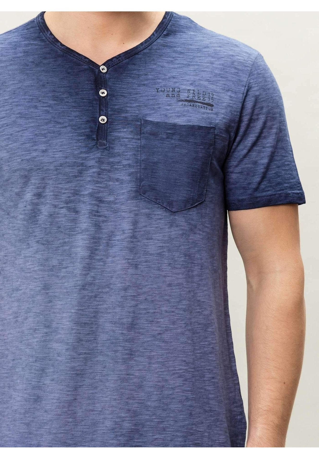 Henleyshirt aus Bio-Baumwolle mit Brusttasche