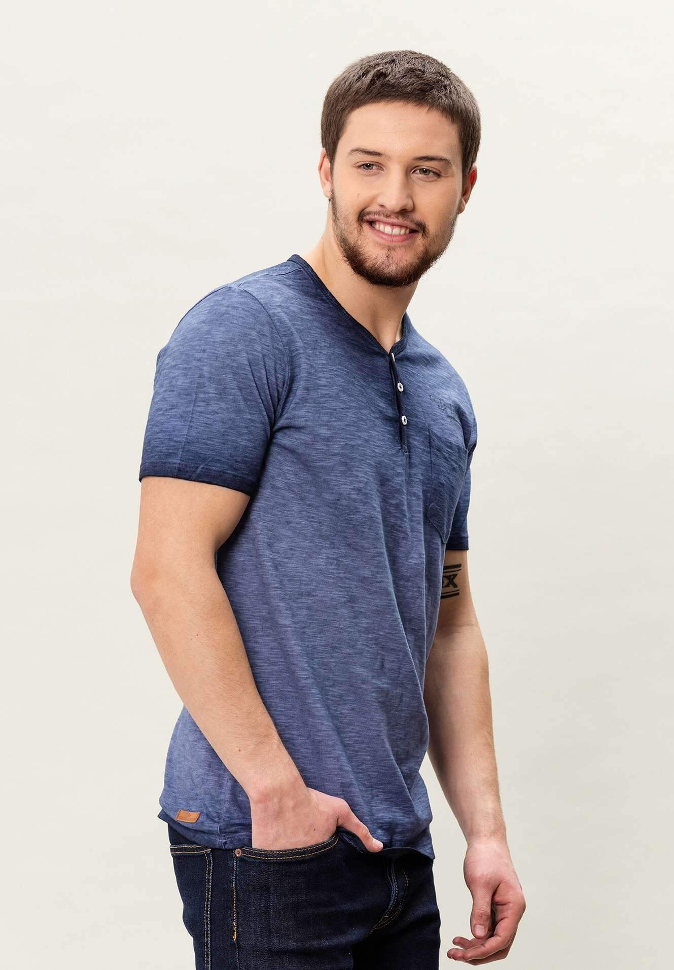 Henleyshirt aus Bio-Baumwolle mit Brusttasche