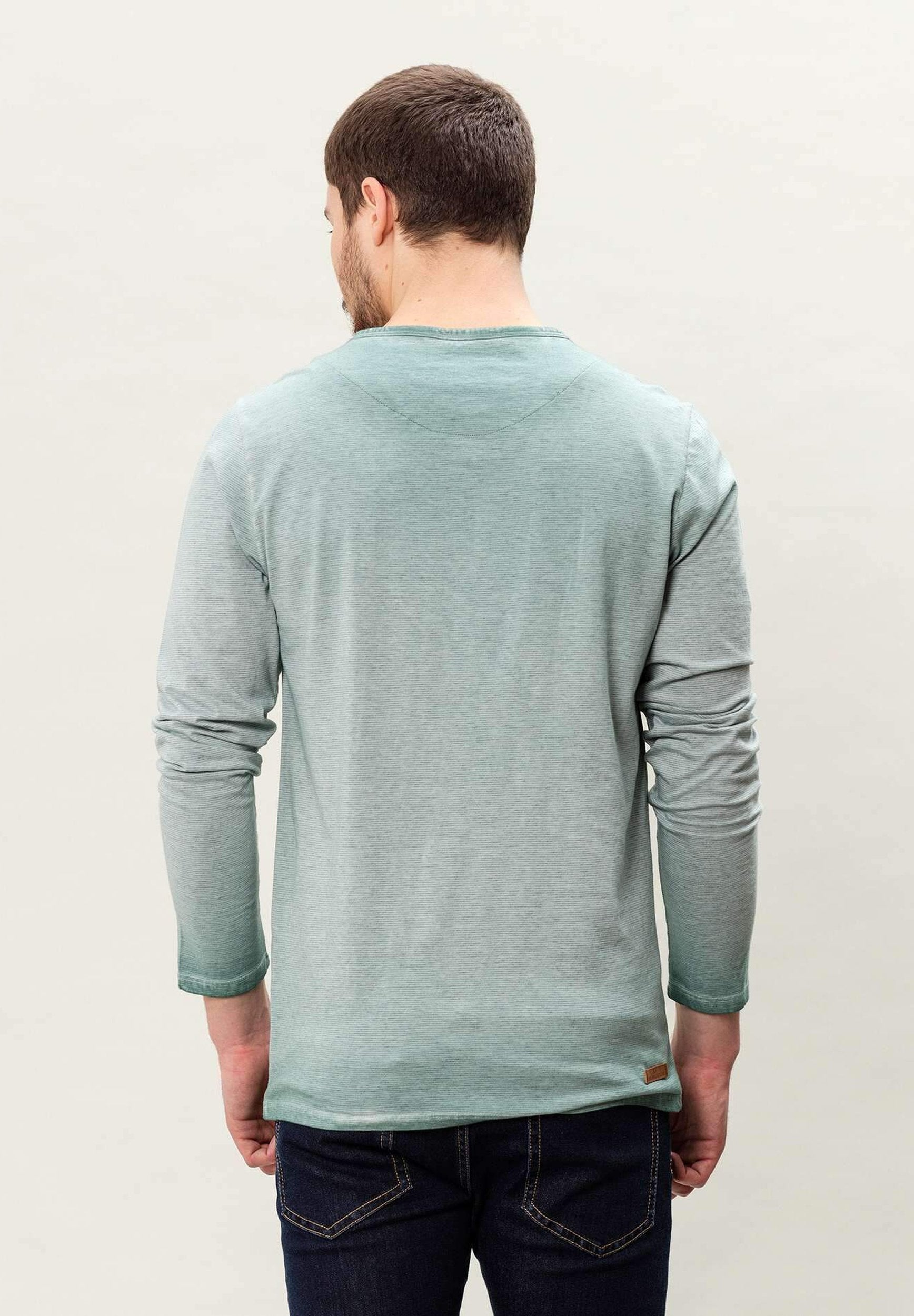 Garment Dyed Langarm-Henleyshirt aus Bio-Baumwolle