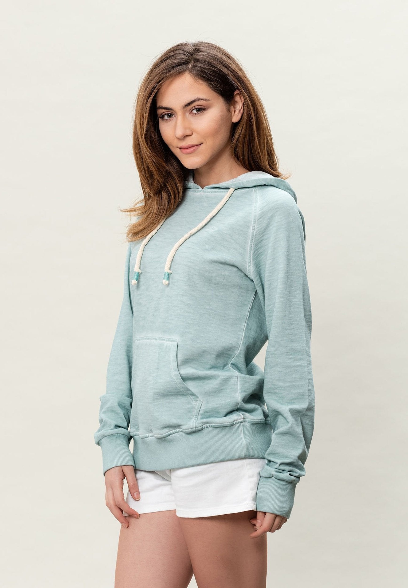 Damen Garment Dyed Kapuzenpullover