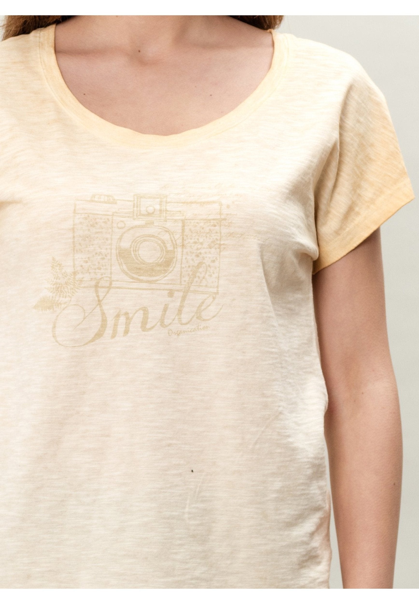 Damen T-Shirt aus Bio-Baumwolle mit Cold Pigment Dye-Effekt