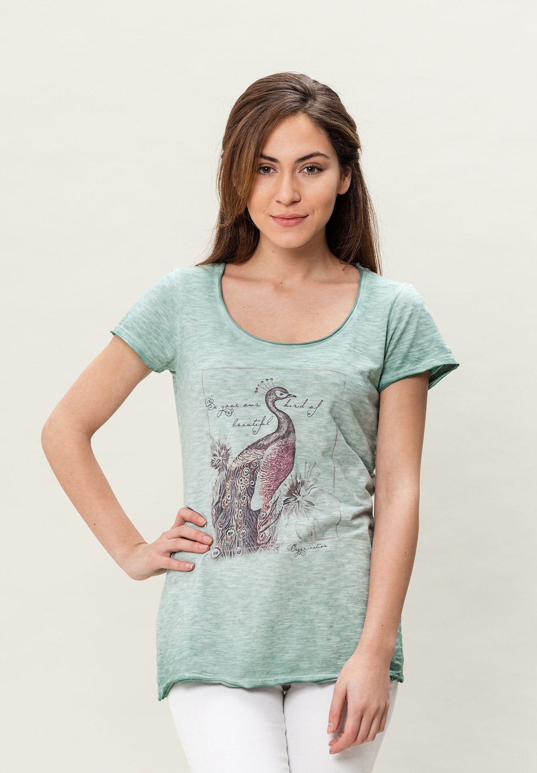 Damen T-Shirt aus Bio-Baumwolle mit Cold Pigment Dye-Effekt