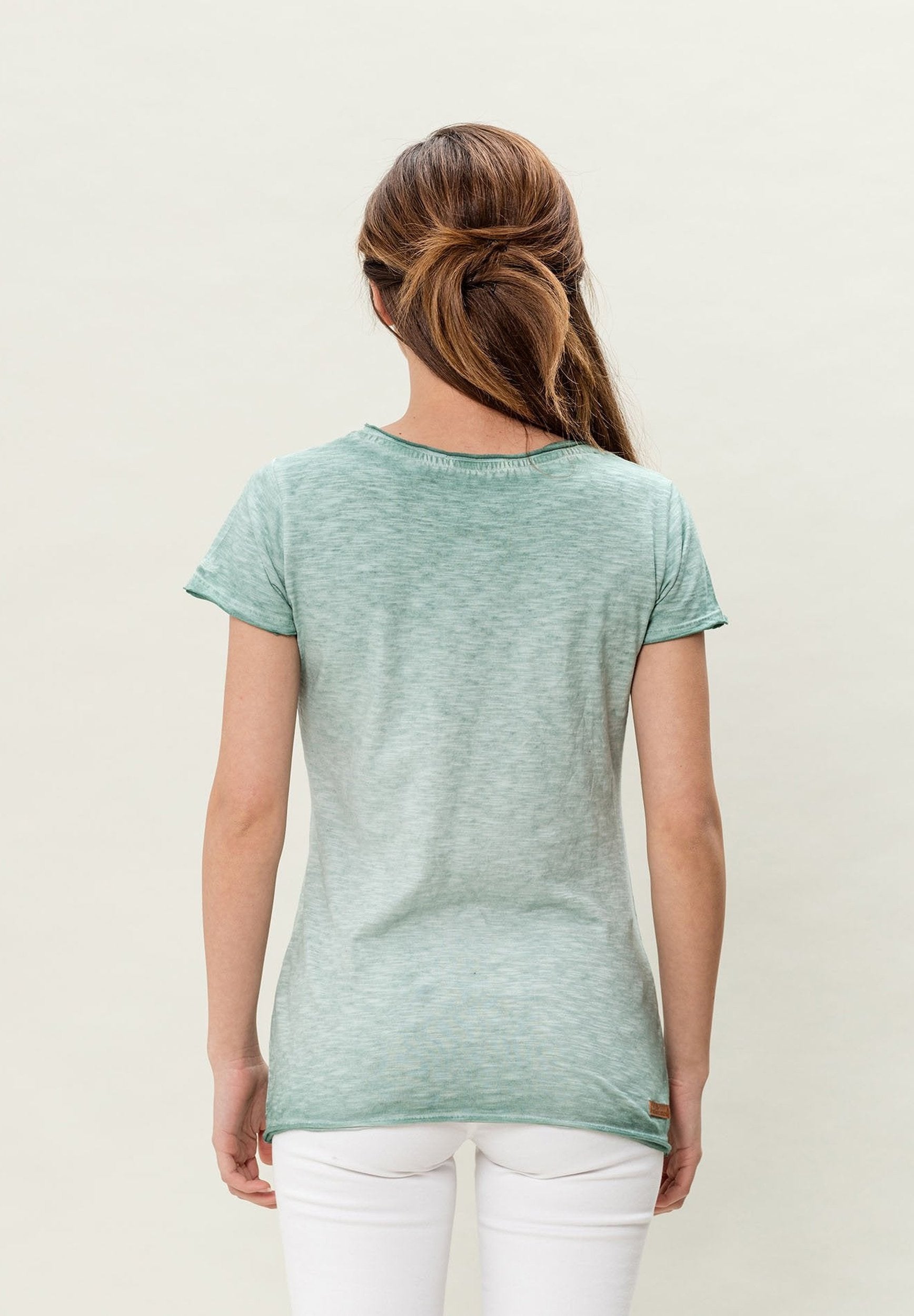 Damen T-Shirt aus Bio-Baumwolle mit Cold Pigment Dye-Effekt