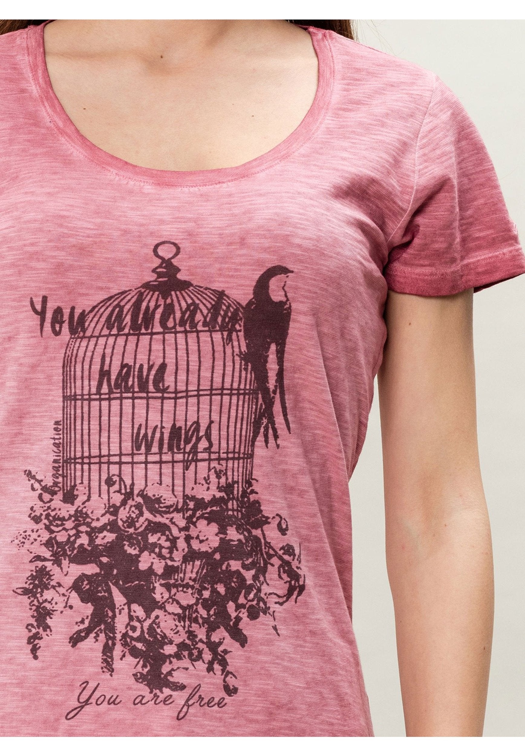 Damen T-Shirt aus Bio-Baumwolle mit Cold Pigment Dye-Effekt