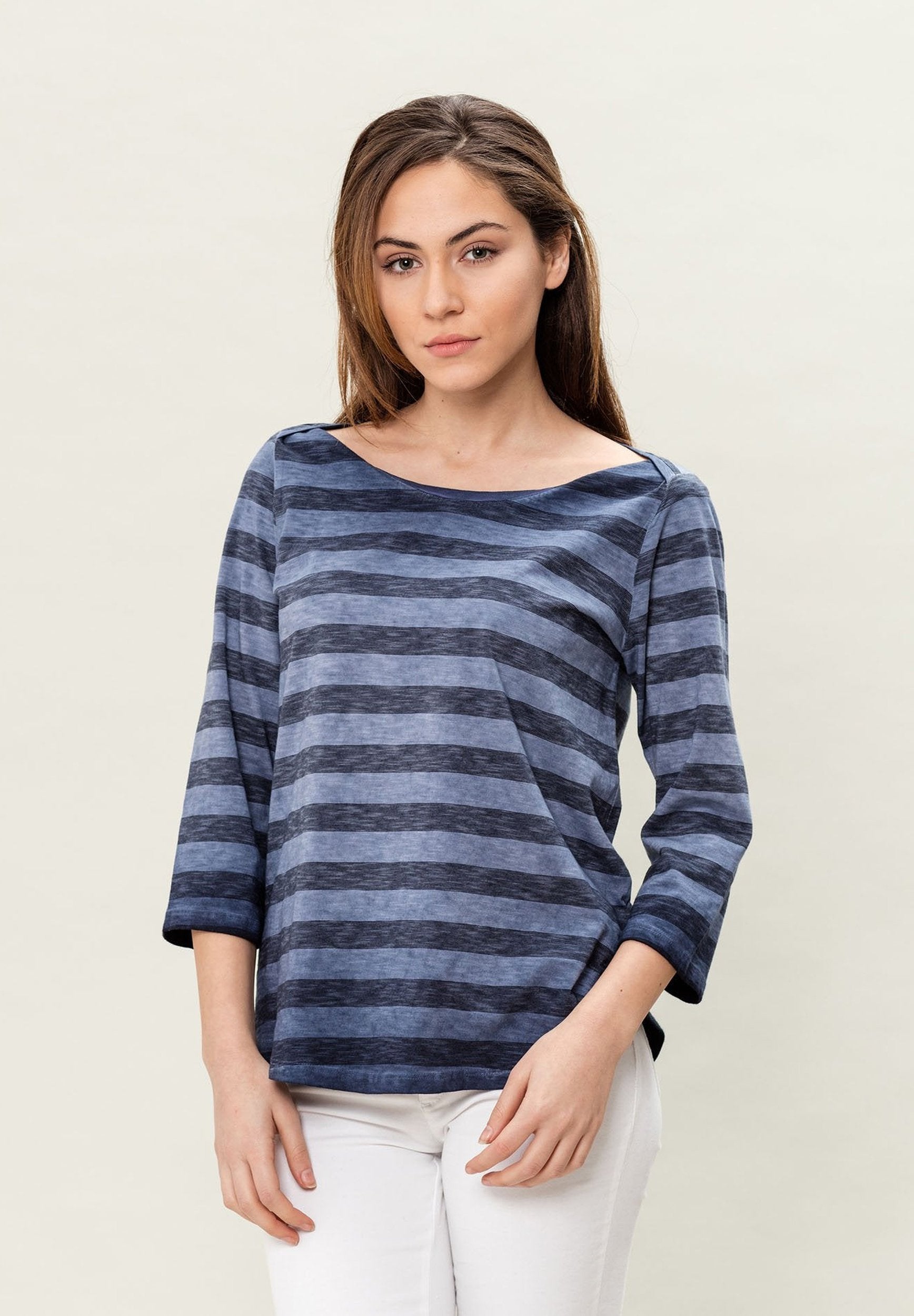 Garment Dyed 3/4-Arm-T-Shirt aus Bio-Baumwolle