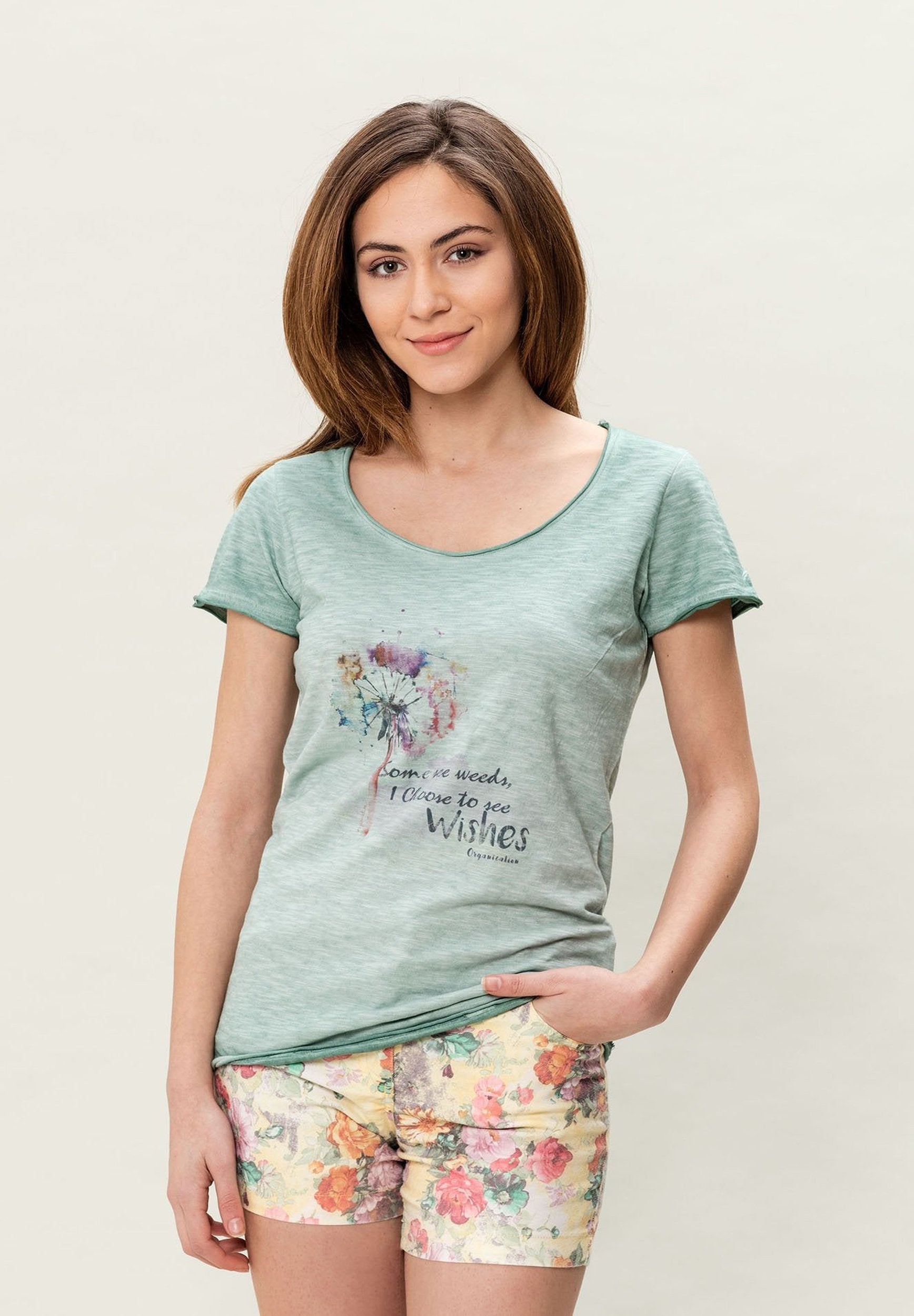 Damen T-Shirt aus Bio-Baumwolle mit Cold Pigment Dye-Effekt