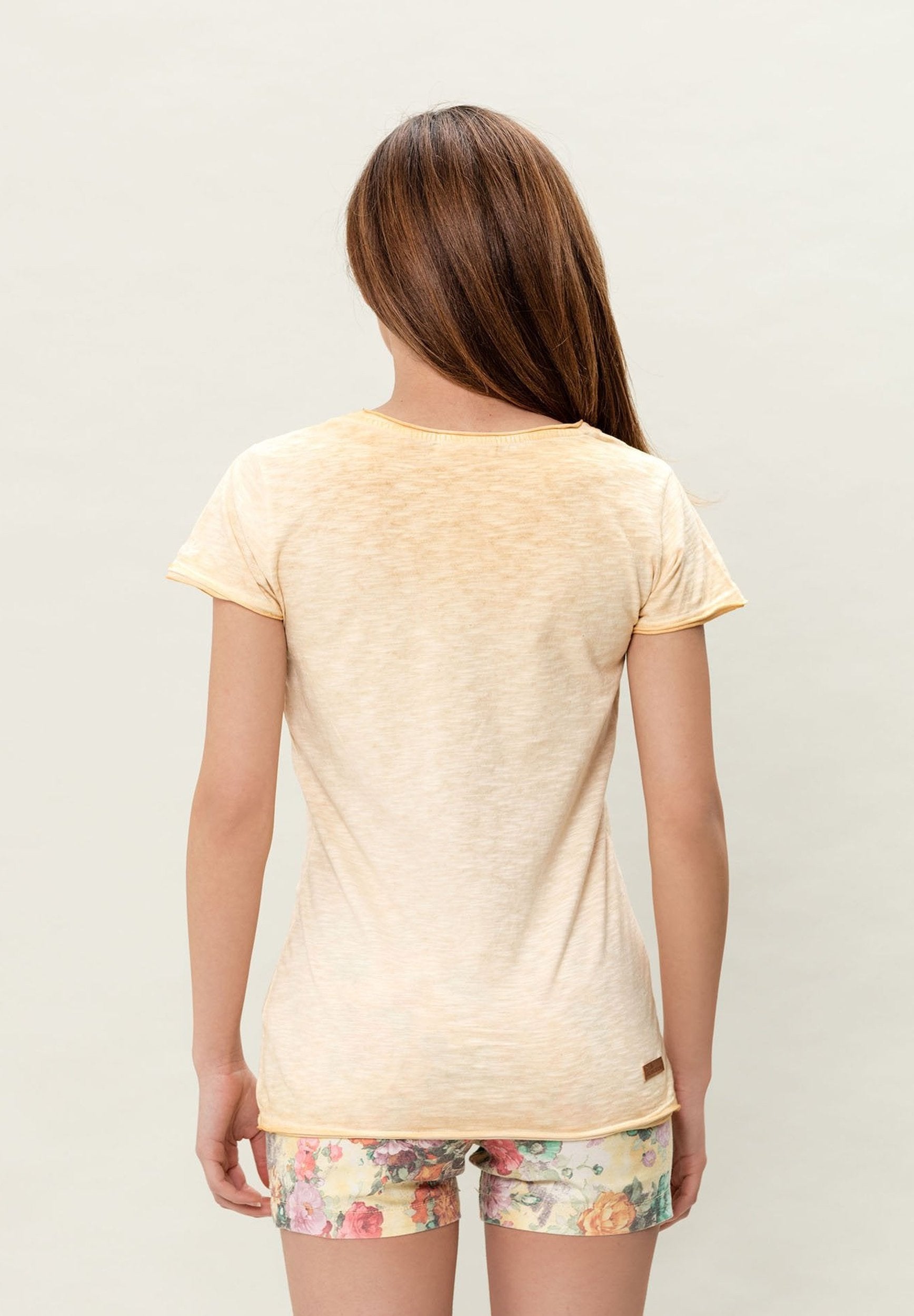 Damen T-Shirt aus Bio-Baumwolle mit Cold Pigment Dye-Effekt