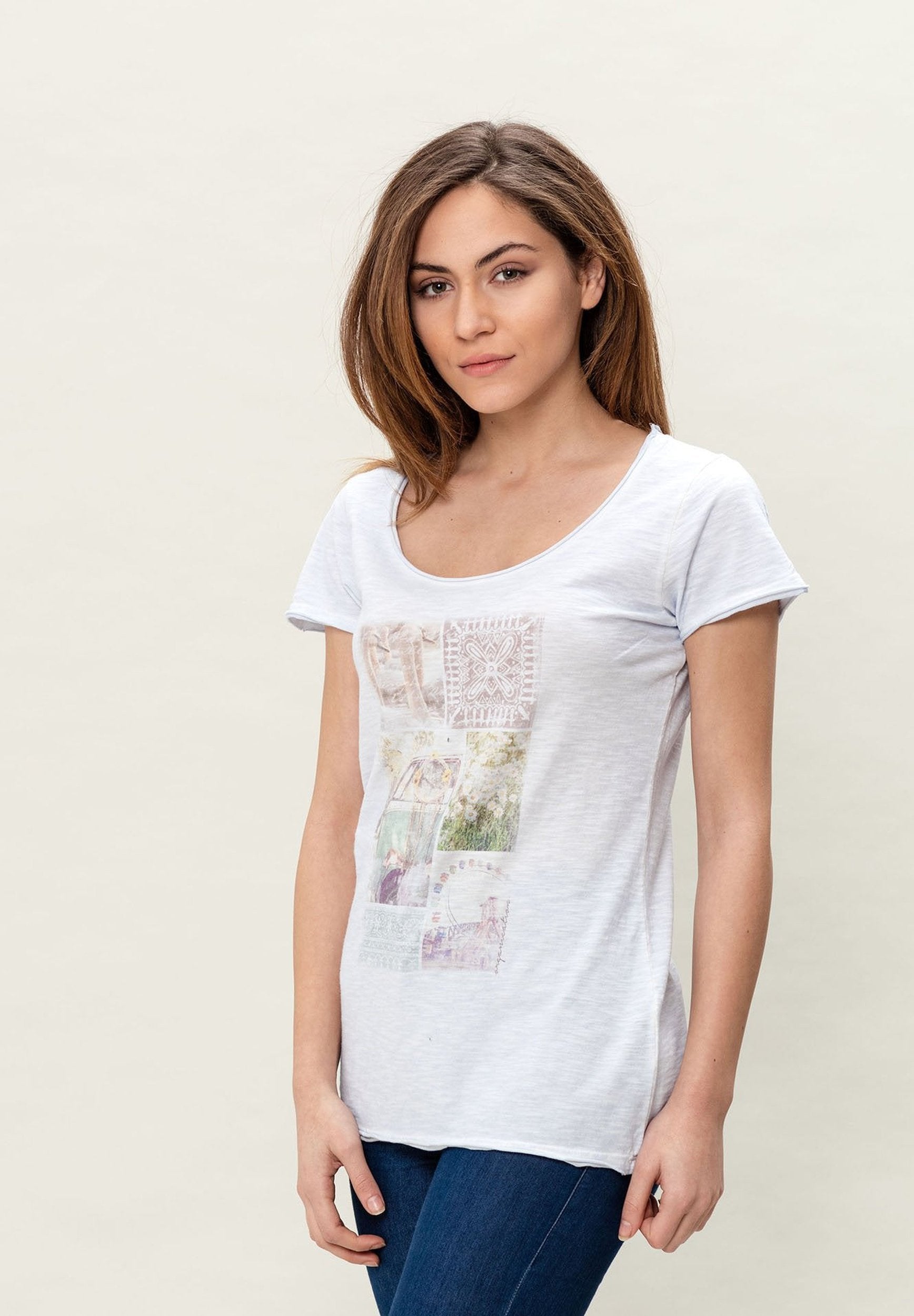 Damen T-Shirt aus Bio-Baumwolle mit Cold Pigment Dye-Effekt