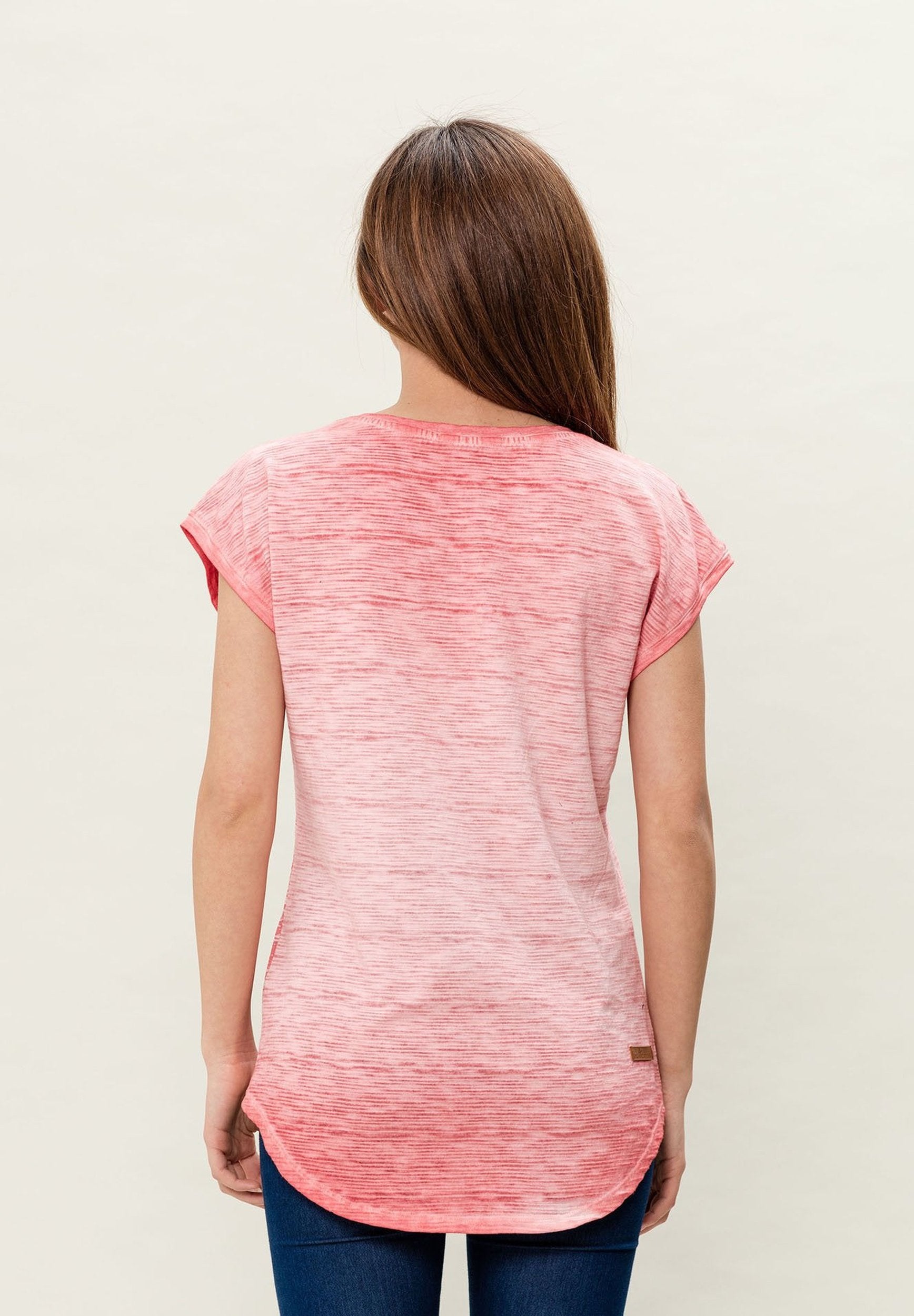 T-Shirt aus Bio-Baumwolle mit längerem Rückenteil