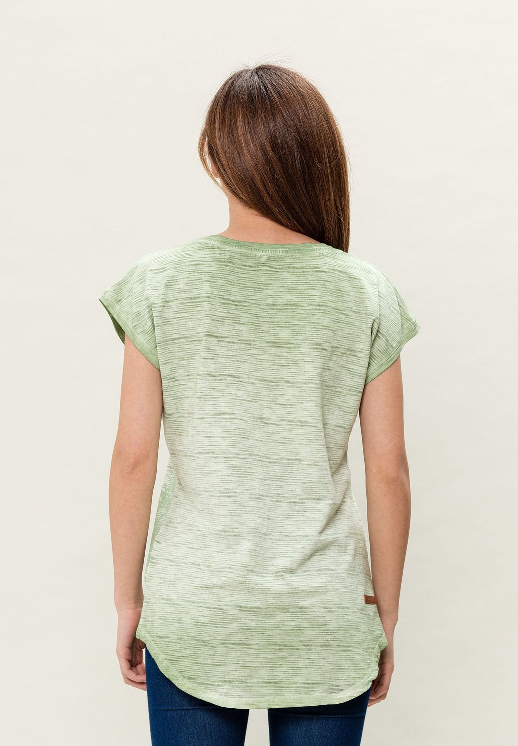 T-Shirt aus Bio-Baumwolle mit längerem Rückenteil