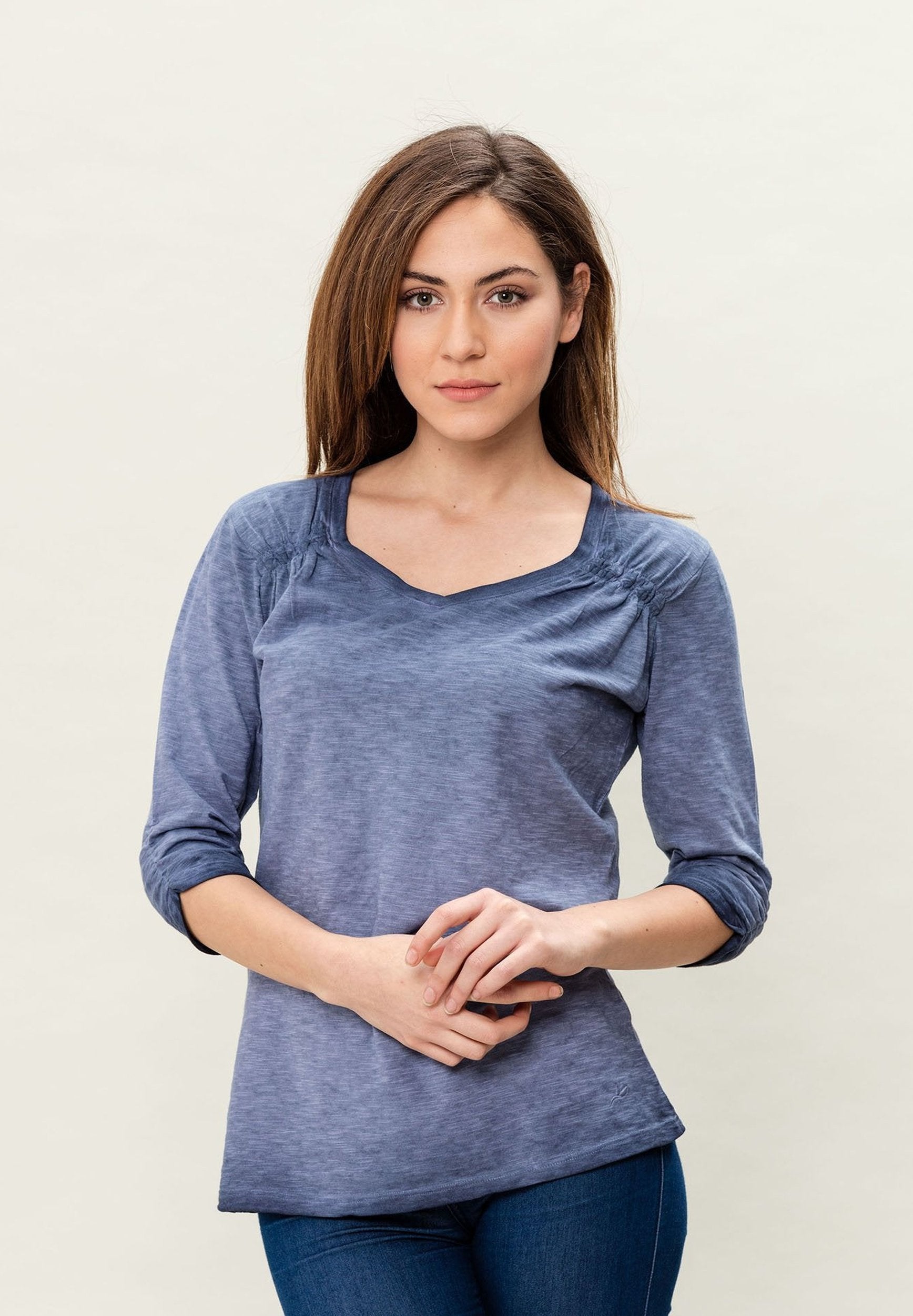 Garment Dyed 3/4-Arm-T-Shirt aus Bio-Baumwolle