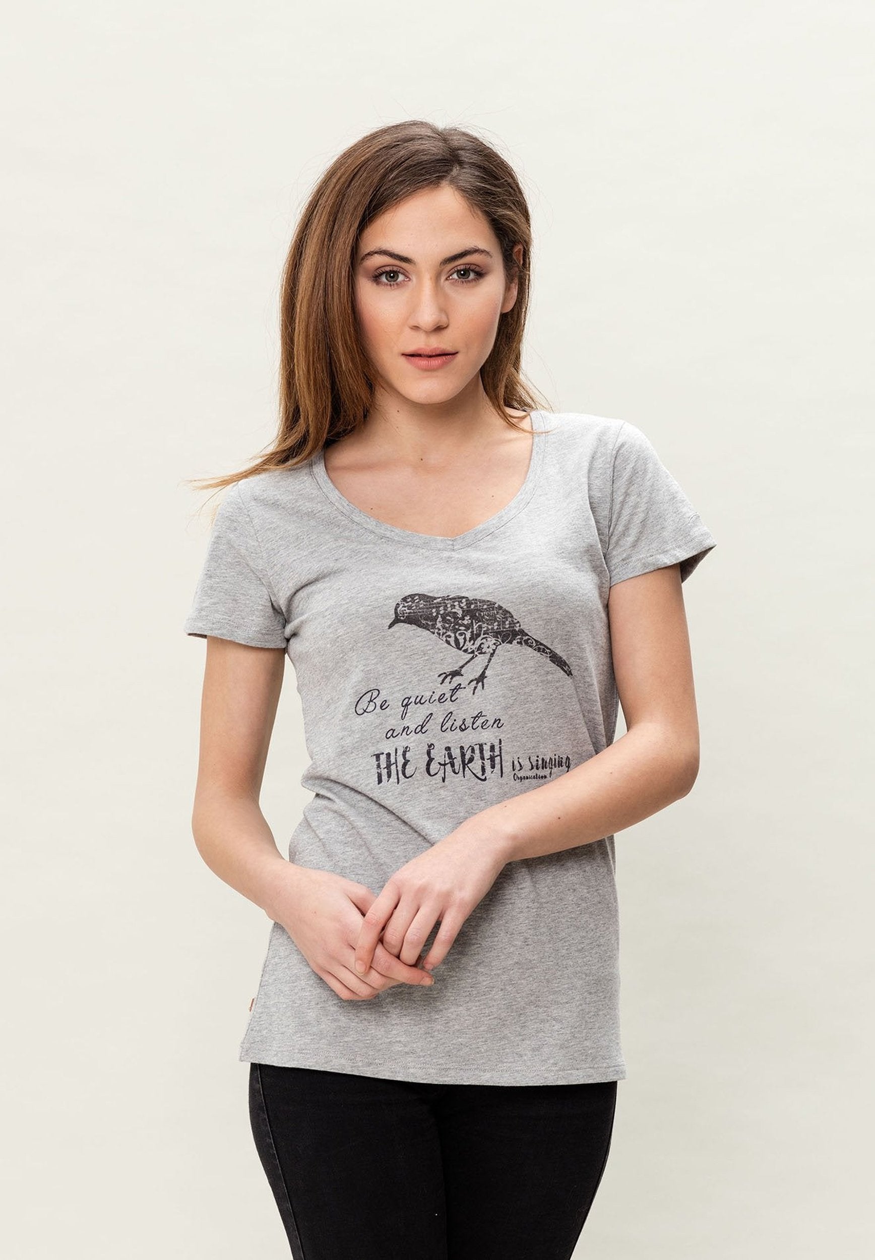 Damen T-Shirt mit V-Ausschnitt