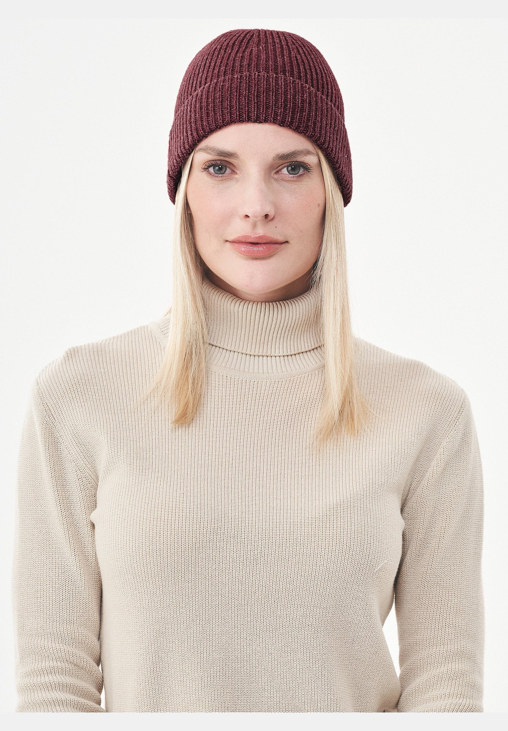 Unisex Strick-Beanie aus Bio-Merinowolle und Bio-Baumwolle