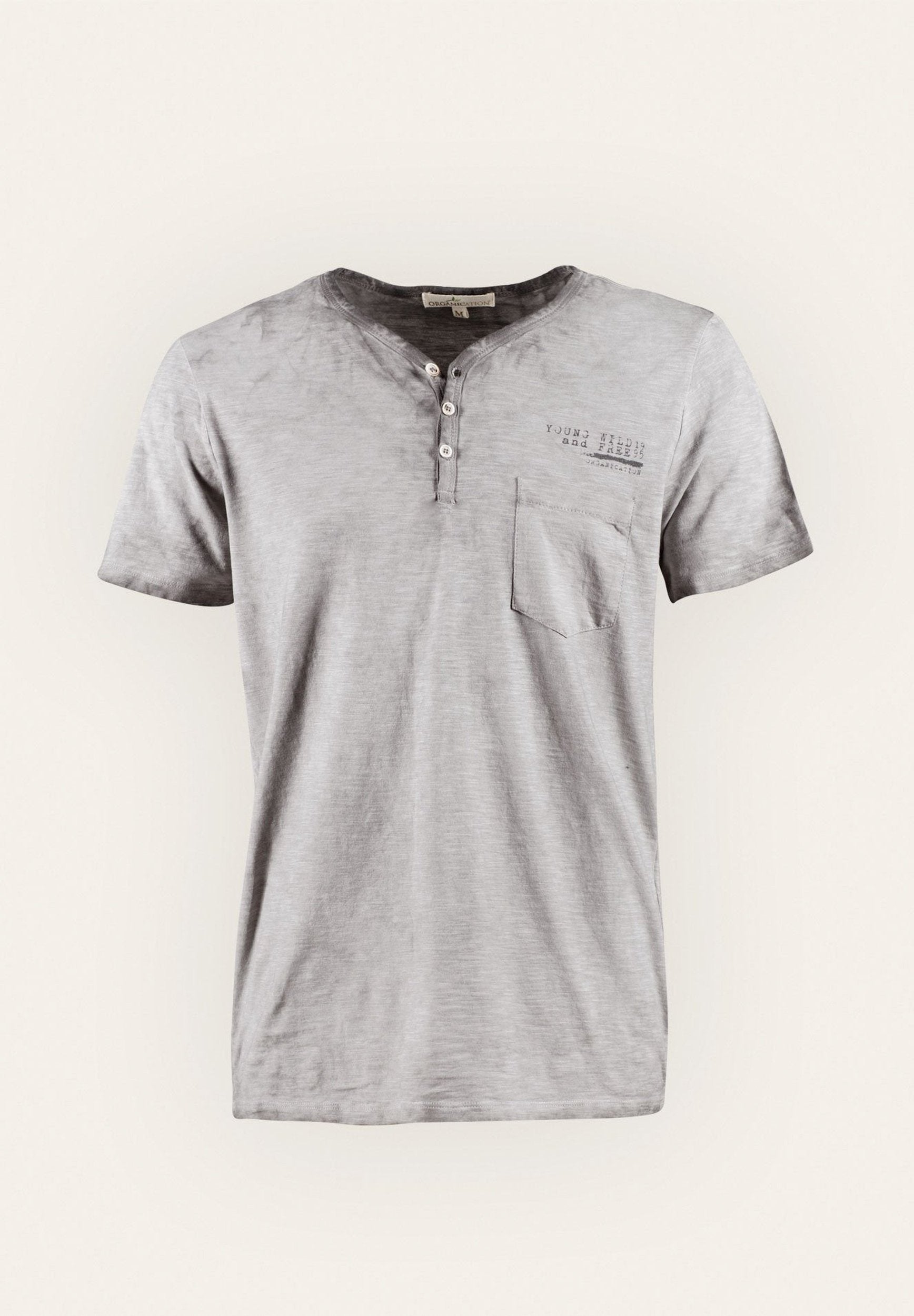 Garment Dyed Henley T-Shirt aus Bio-Baumwolle