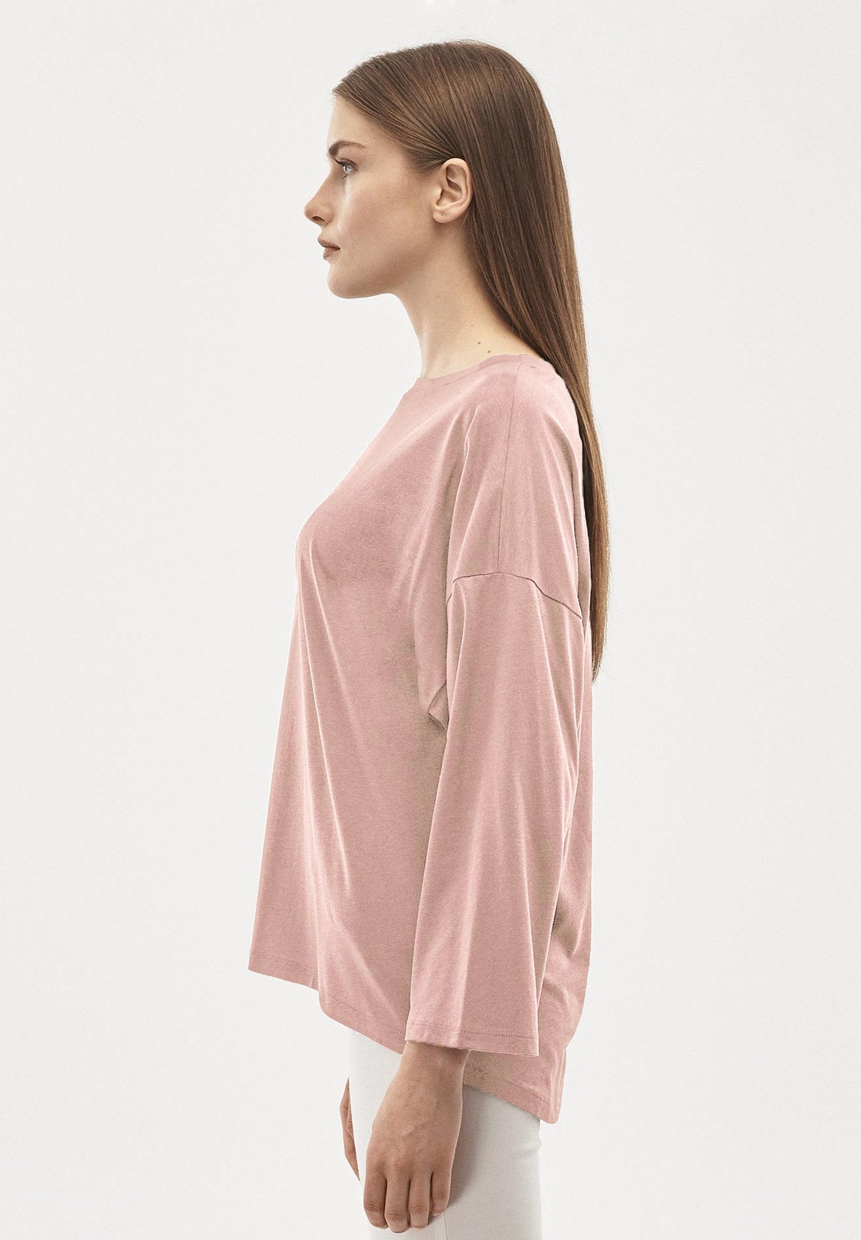 Langarmshirt aus TENCEL™ Lyocell-Mix mit U-Boot-Ausschnitt