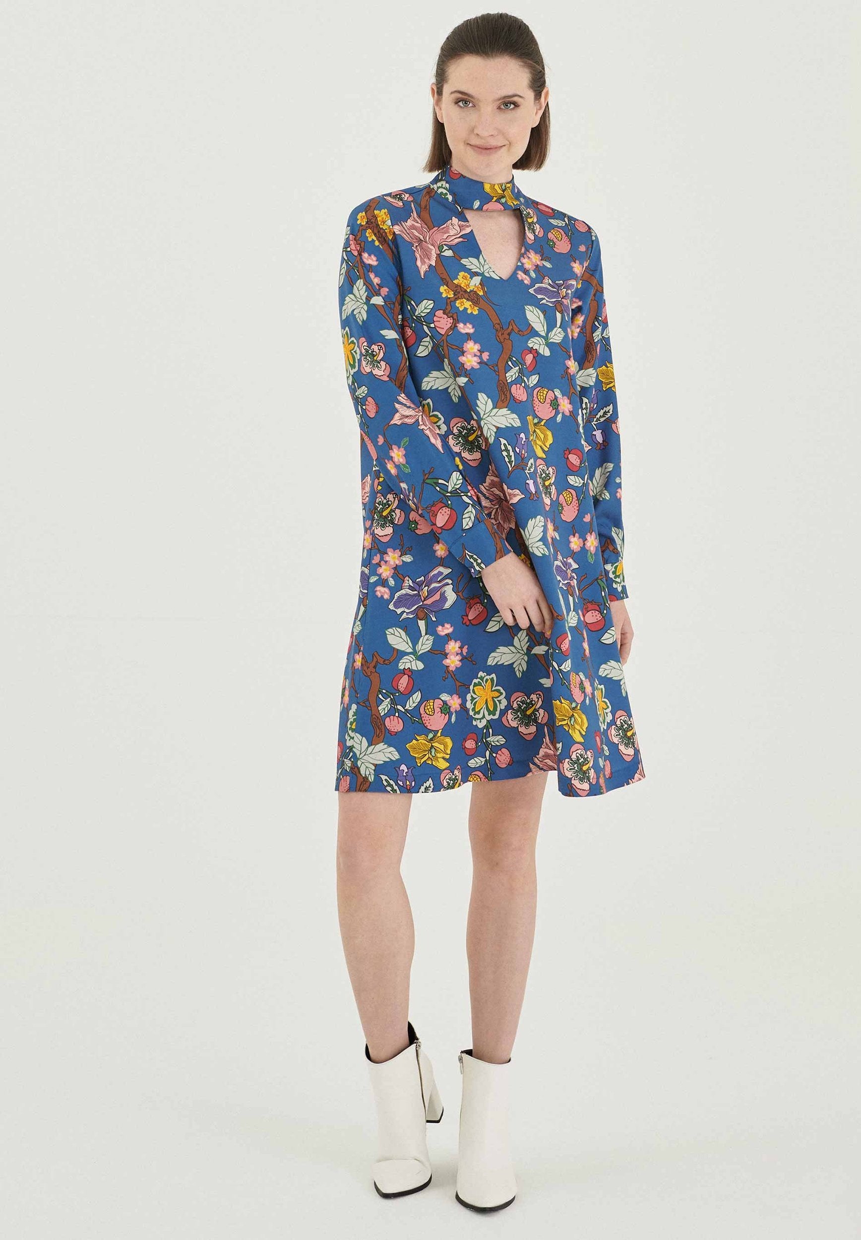 Kleid aus TENCEL™ Lyocell mit Allover-Print