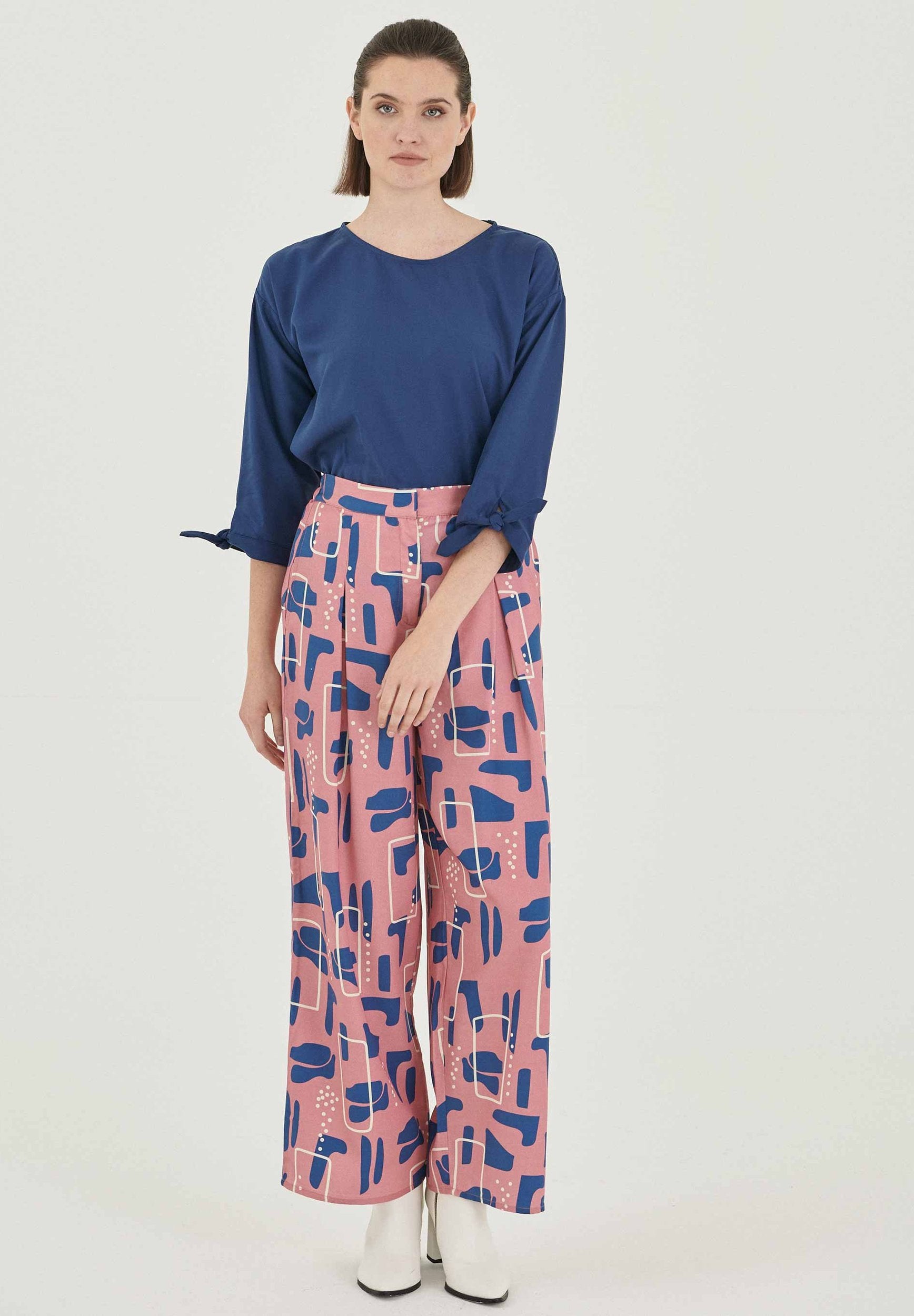 Hose aus TENCEL™ Lyocell mit Allover-Print
