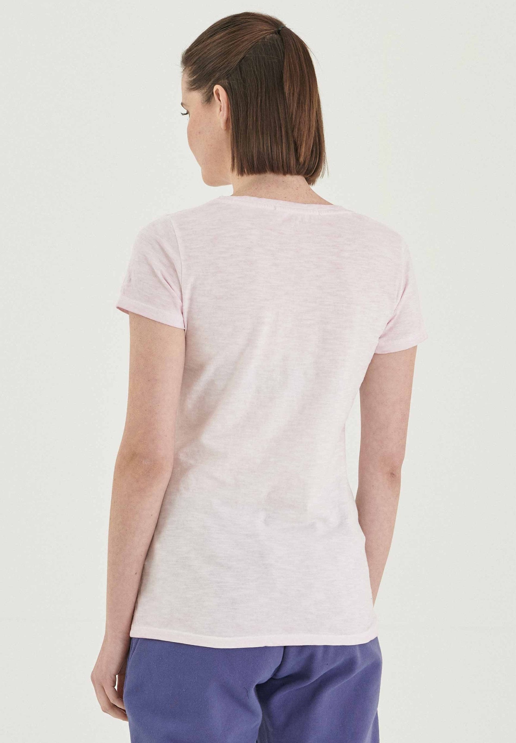 Garment Dyed T-Shirt aus Bio-Baumwolle mit Macaron-Print