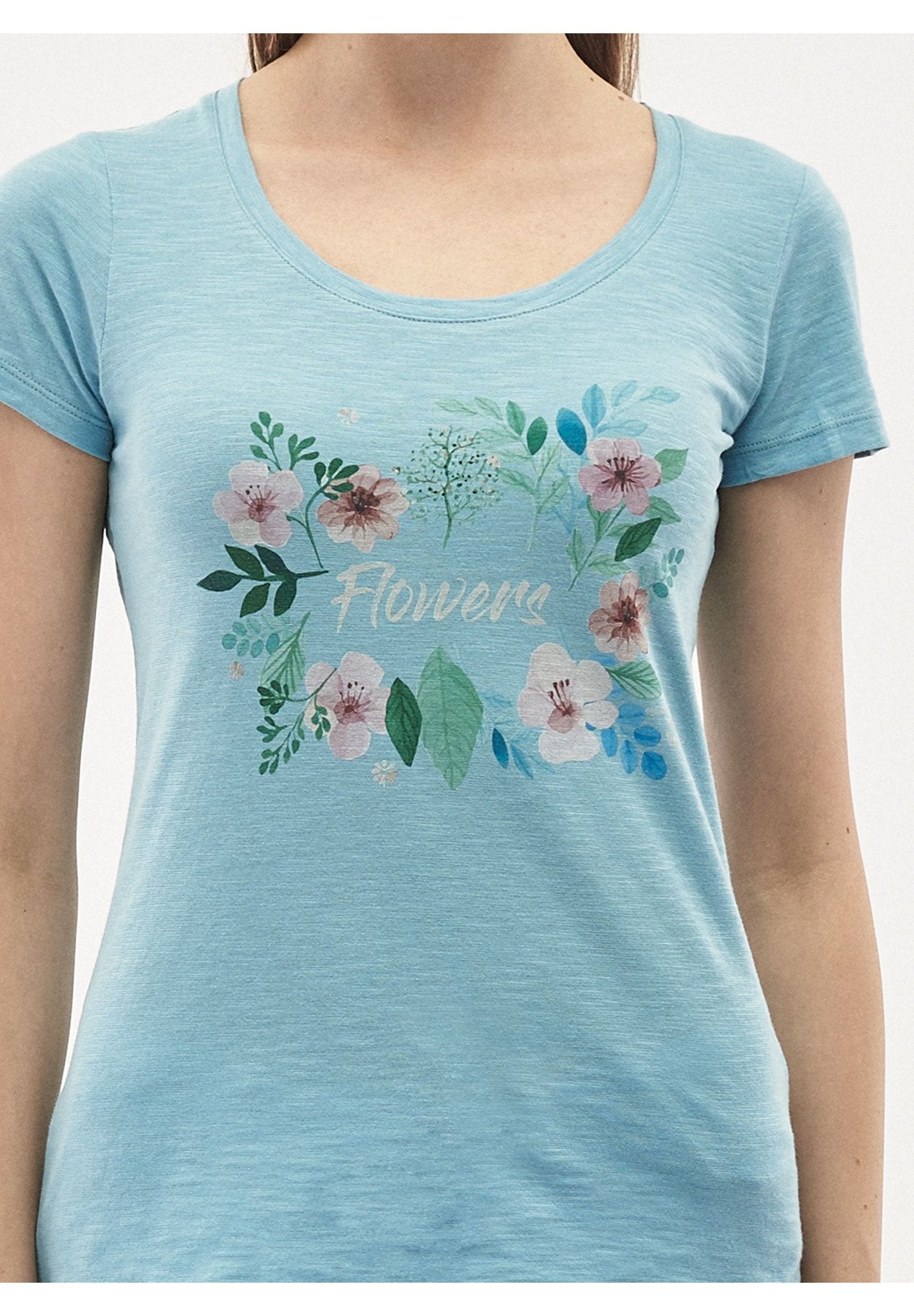 T-Shirt aus Bio-Baumwolle mit Blumen-Print
