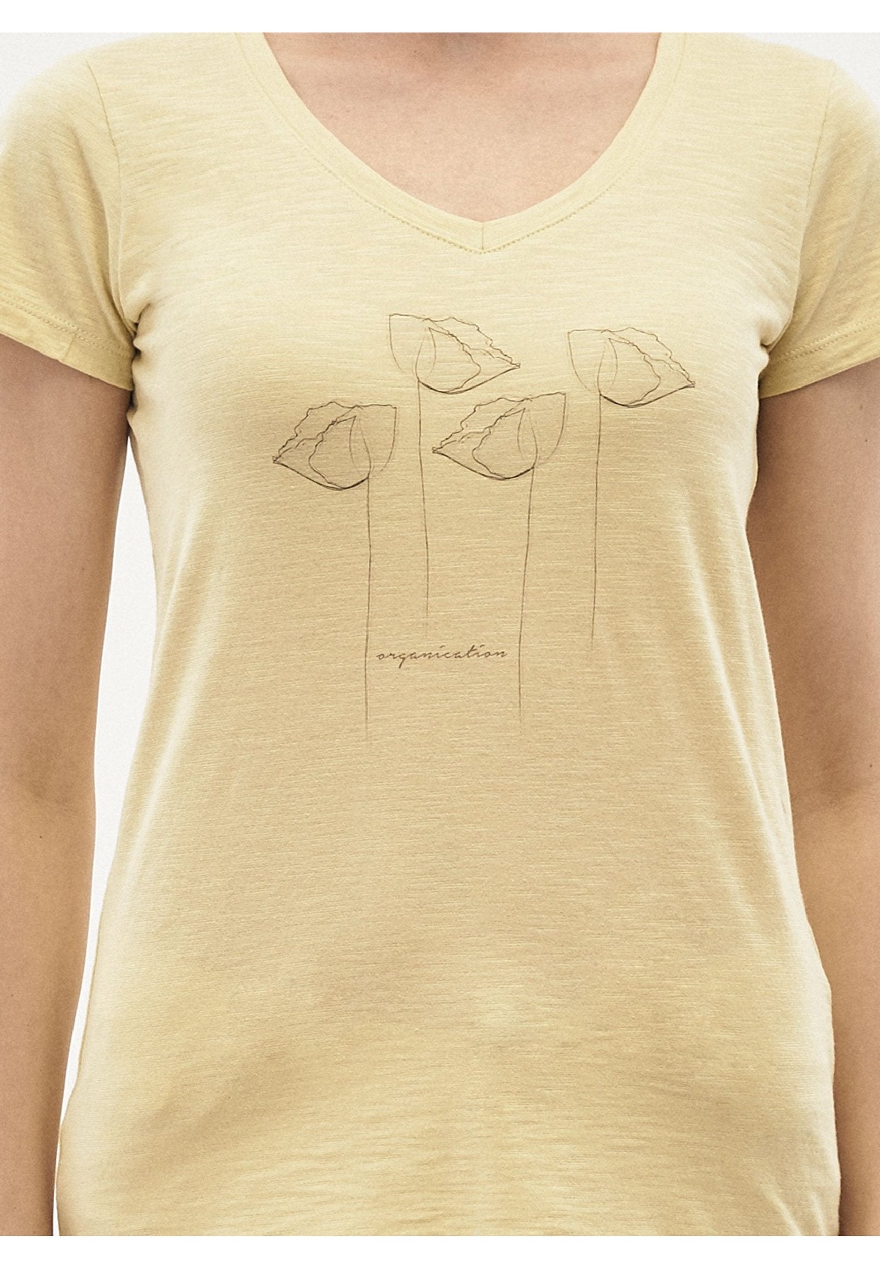 T-Shirt aus Bio-Baumwolle mit Mohnblumen-Print