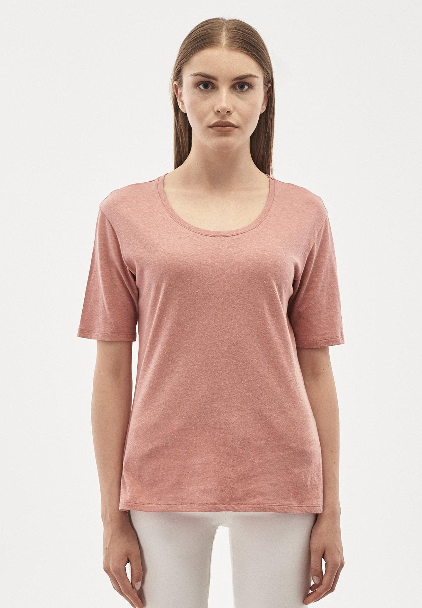 Damen T-Shirt aus Leinen-Bio-Baumwolle-Mix