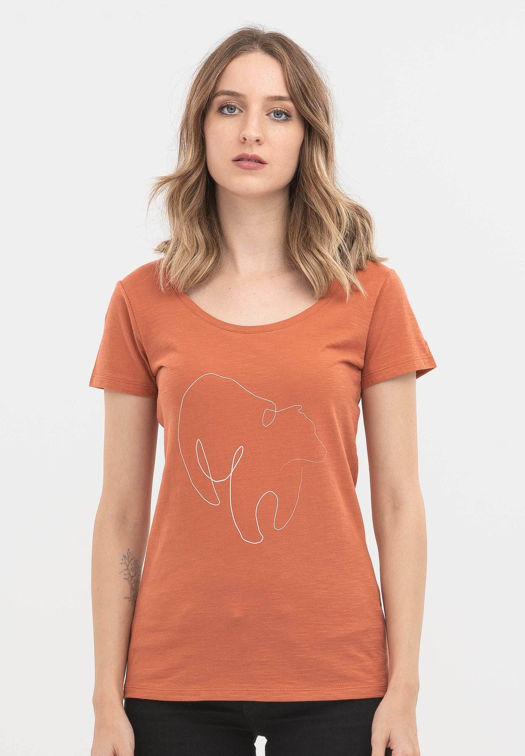 T-Shirt aus Bio-Baumwolle mit Bär-Print | Nachhaltige Mode Online
