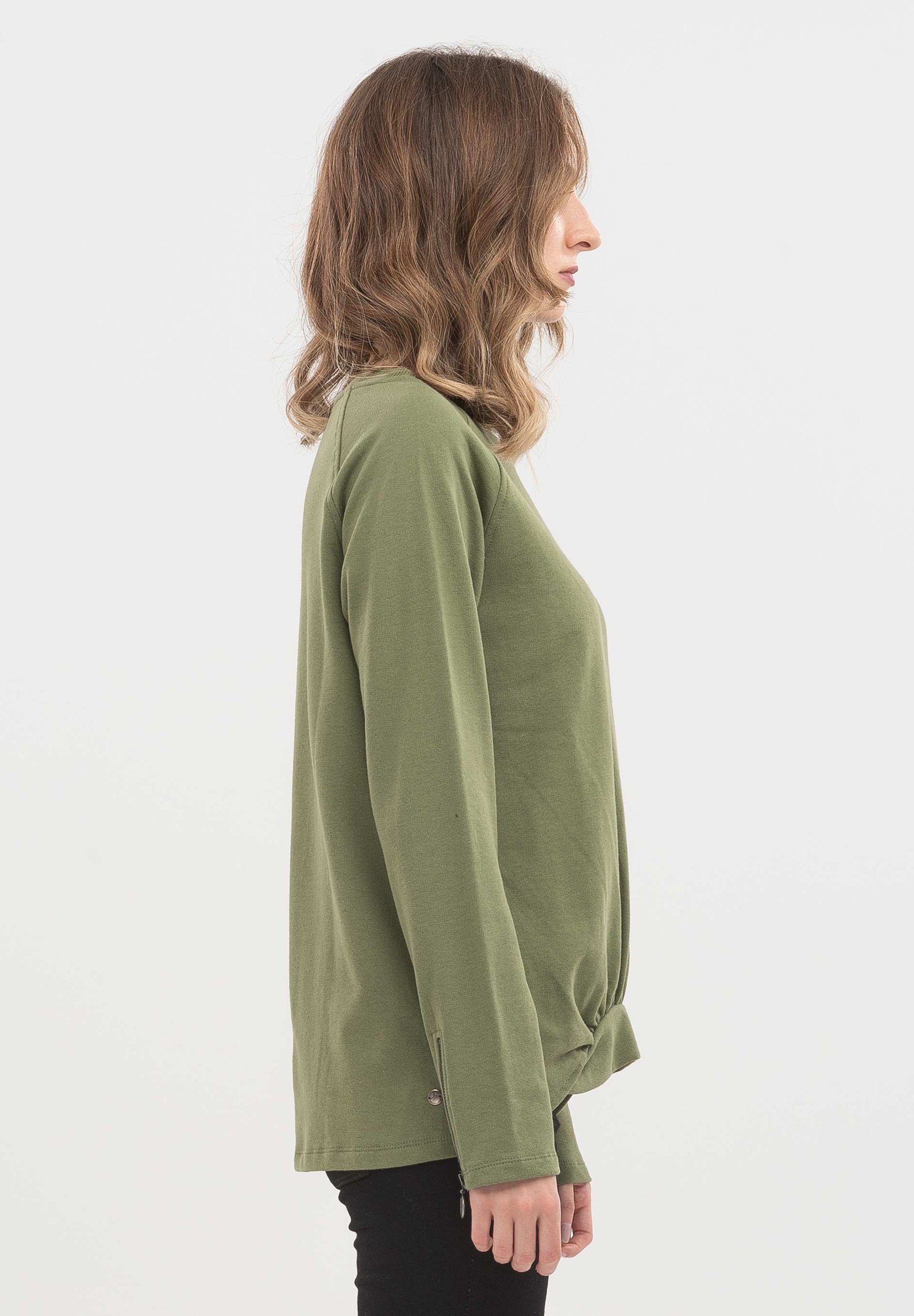 Sweatshirt aus Bio-Baumwolle mit stylischem Saum