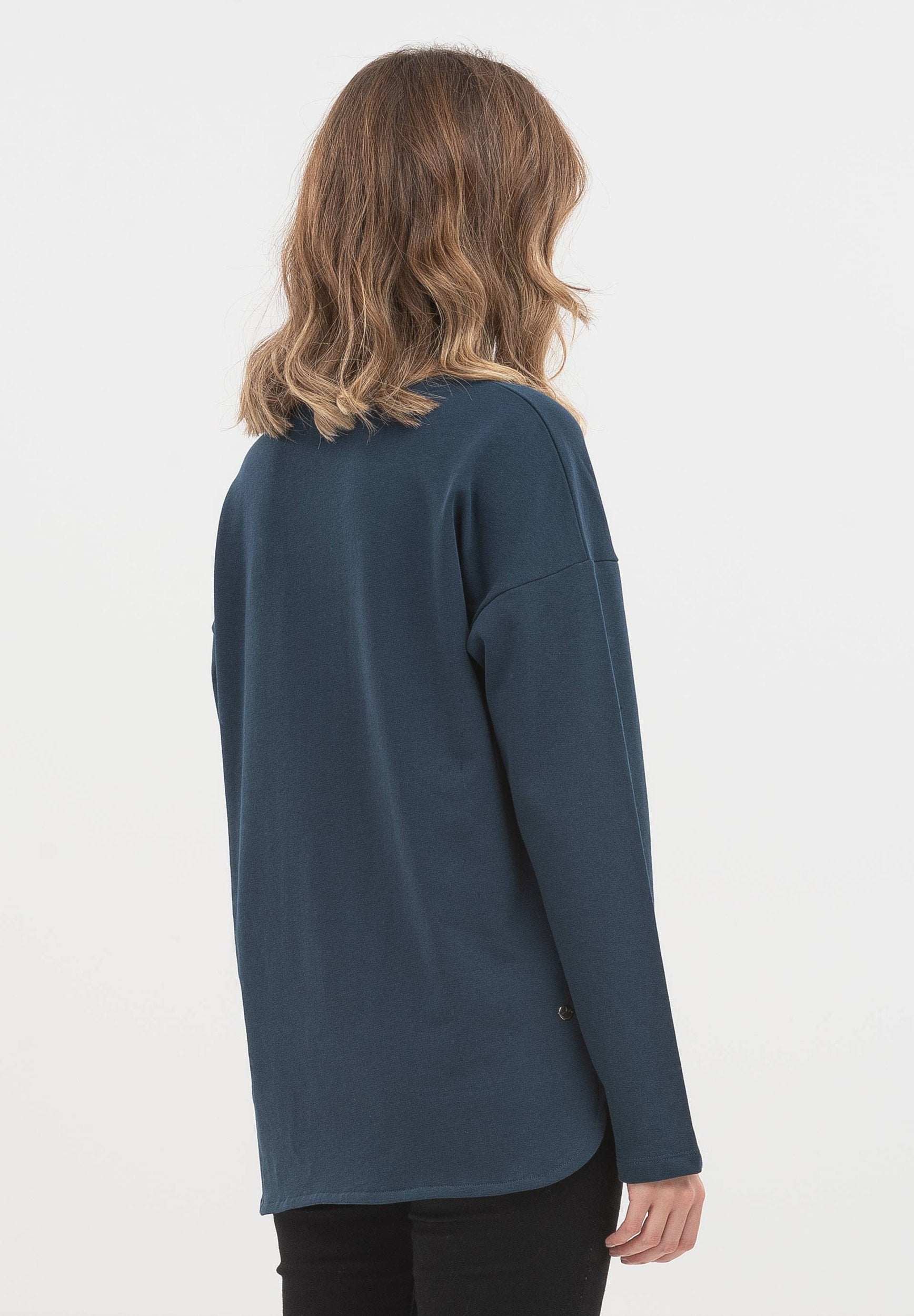 Sweatshirt aus Bio-Baumwolle mit Herz Stickerei