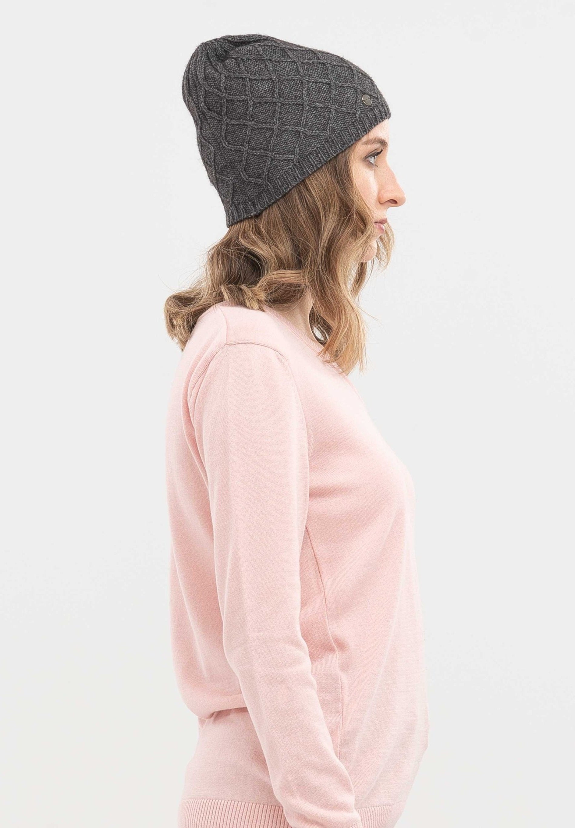 Strick-Beanie aus Bio-Merinowolle und Bio-Baumwolle
