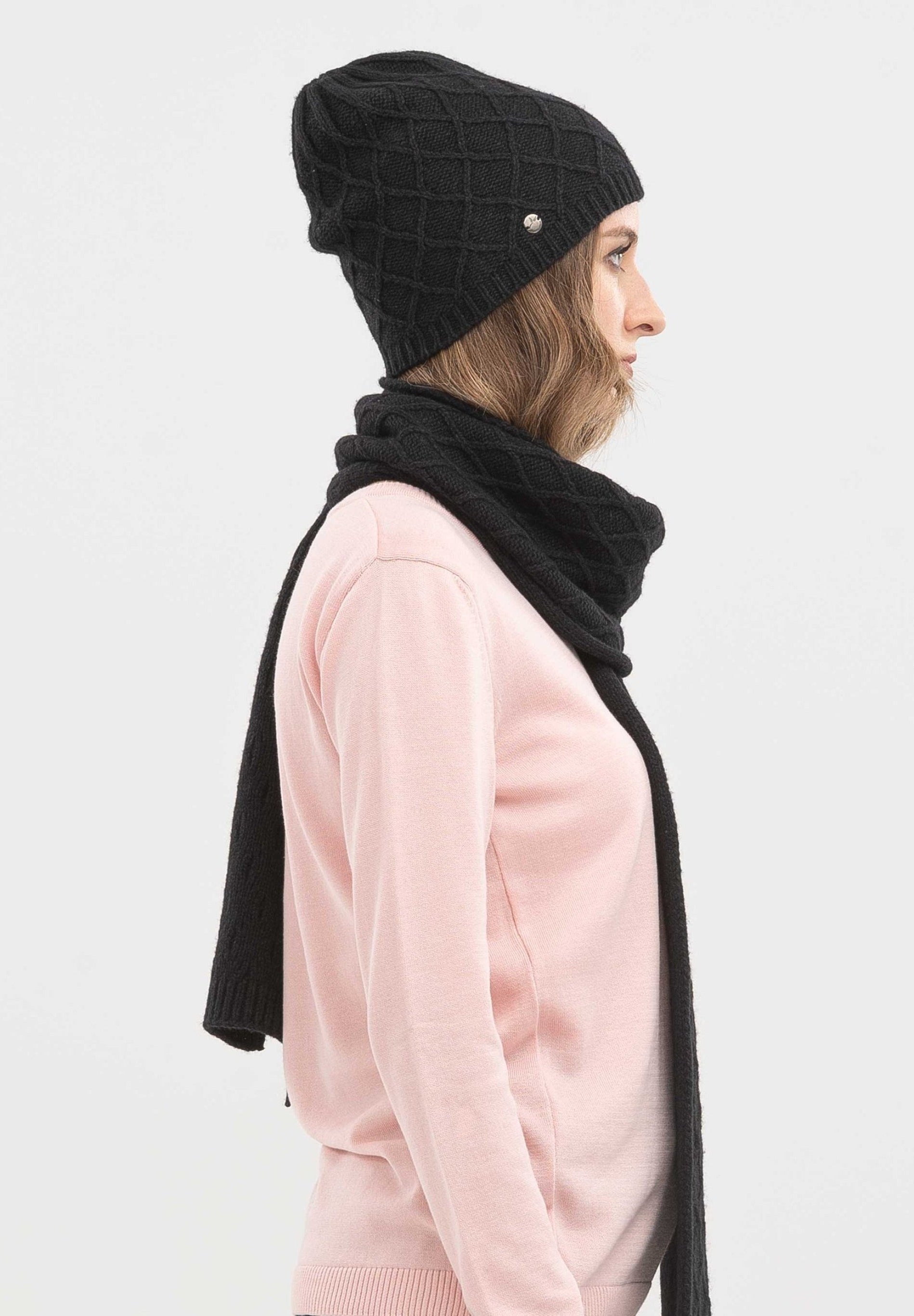 Strick-Beanie aus Bio-Merinowolle und Bio-Baumwolle