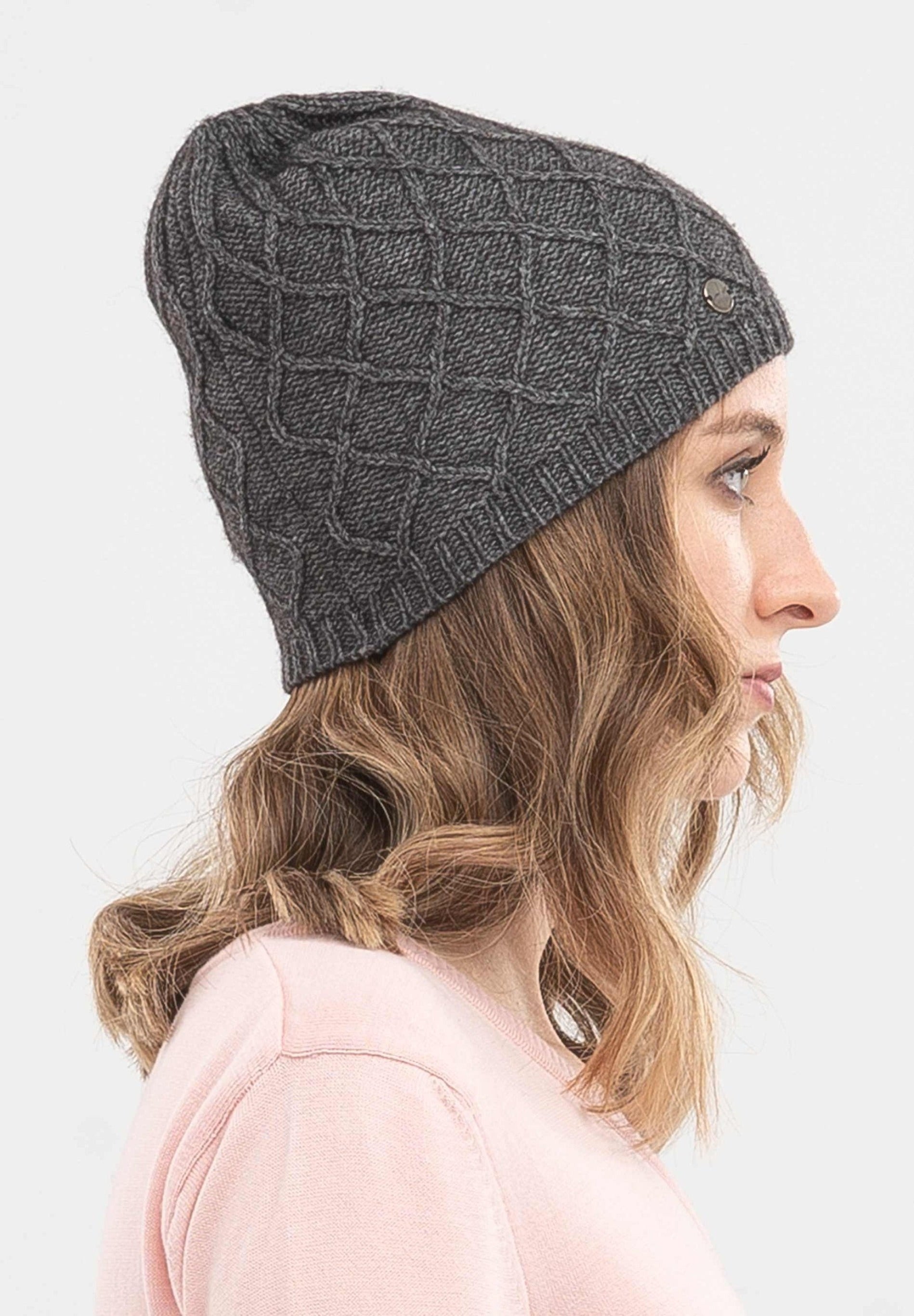 Strick-Beanie aus Bio-Merinowolle und Bio-Baumwolle
