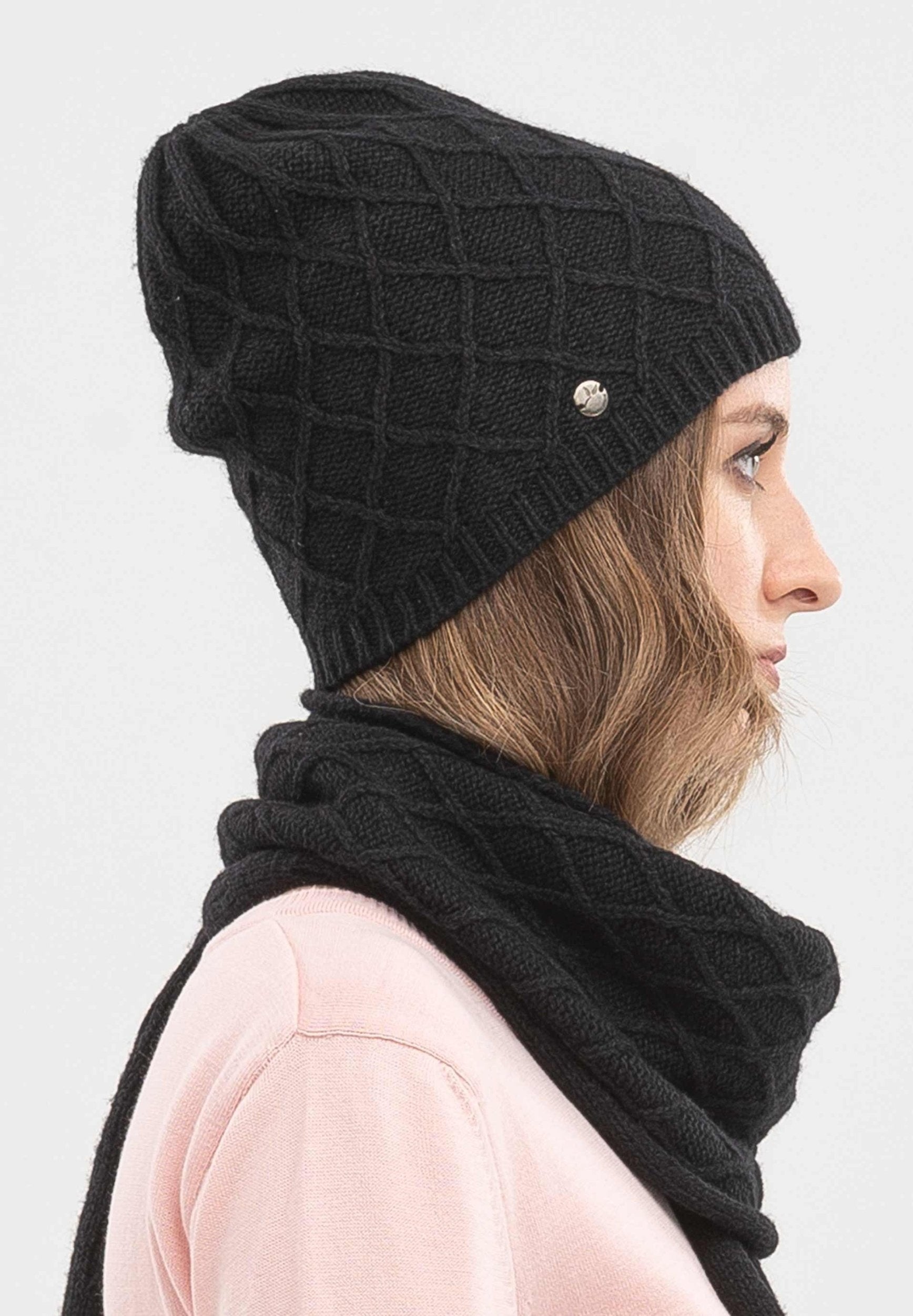 Strick-Beanie aus Bio-Merinowolle und Bio-Baumwolle