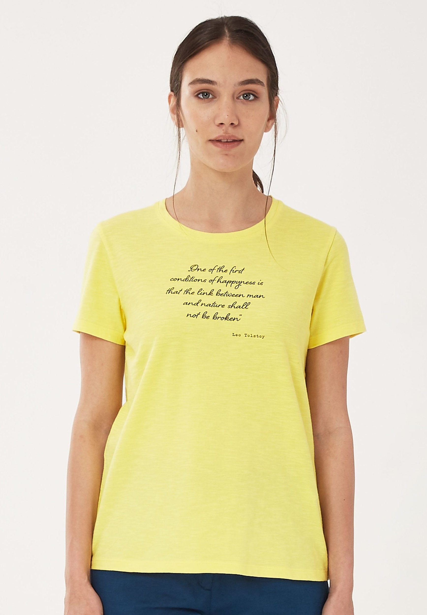 T-Shirt aus Bio-Baumwolle mit Text-Print | Nachhaltige Mode Damen