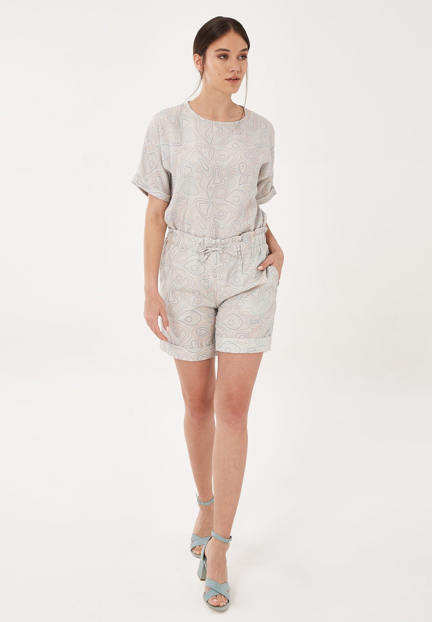 Paperbag-Shorts aus TENCEL™ Lyocell mit Kordelzug
