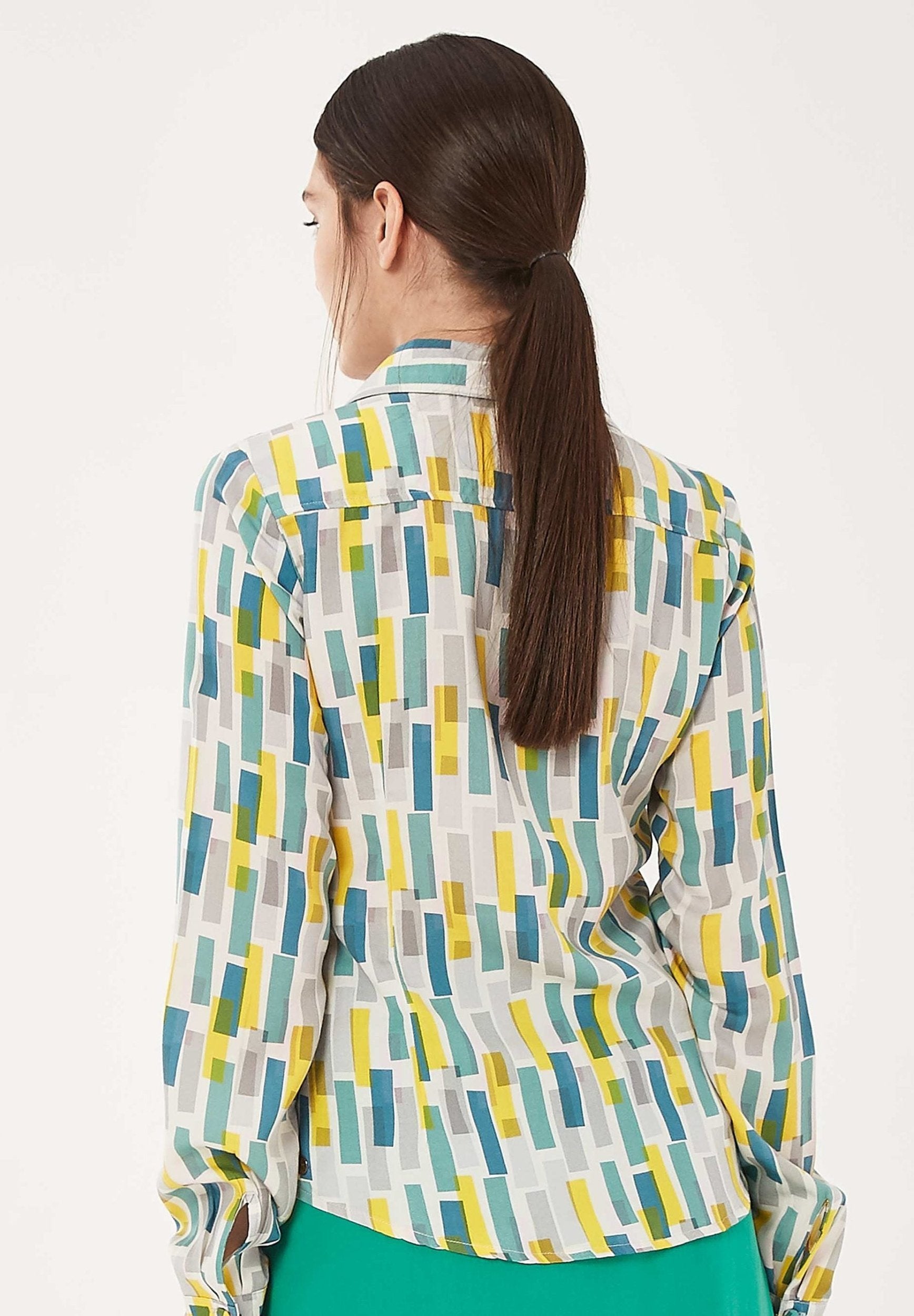 Hemdbluse aus TENCEL™ Lyocell mit Allover-Print