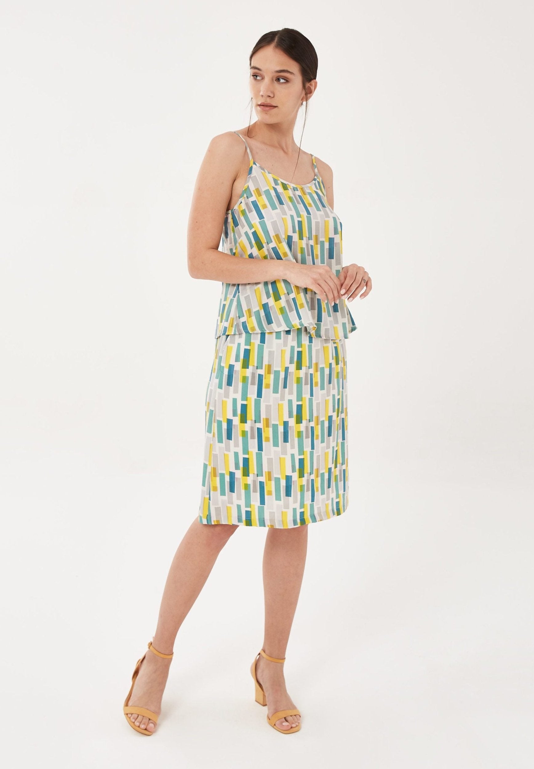 Spaghettiträger-Top aus TENCEL™ Lyocell mit Allover-Print
