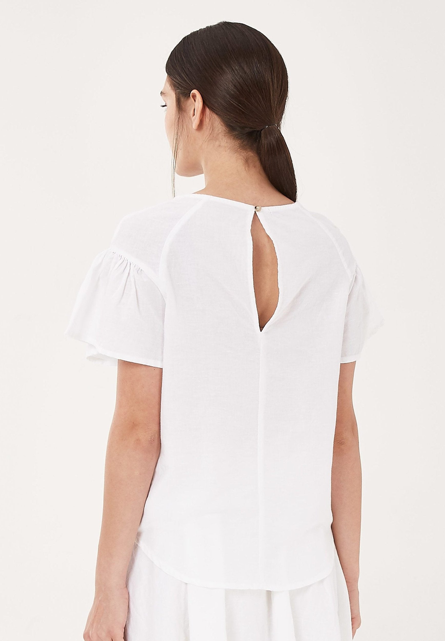 Bluse aus Leinen mit Bio-Baumwolle