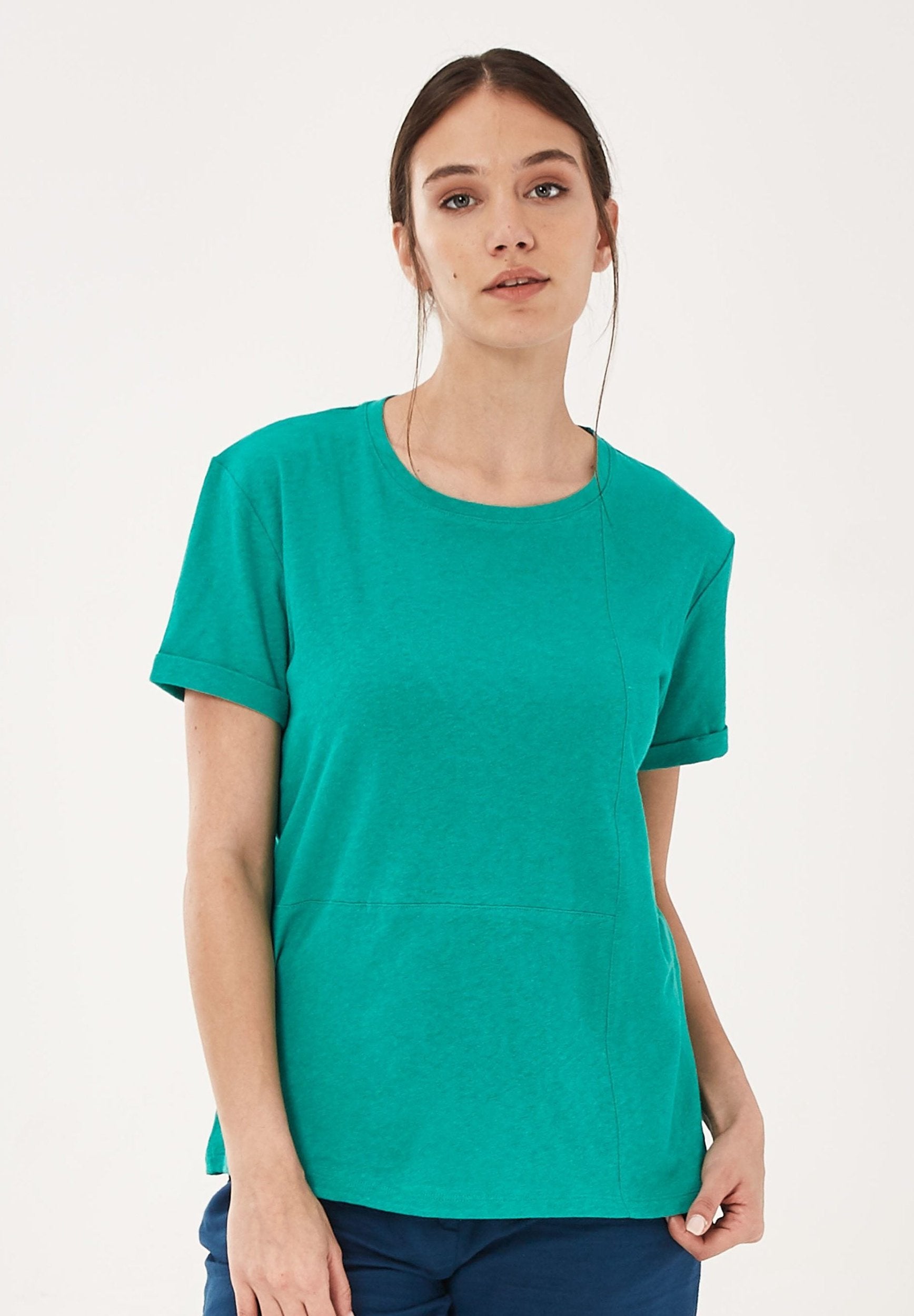T-Shirt aus Bio-Baumwolle und Leinen | Faire Damenmode