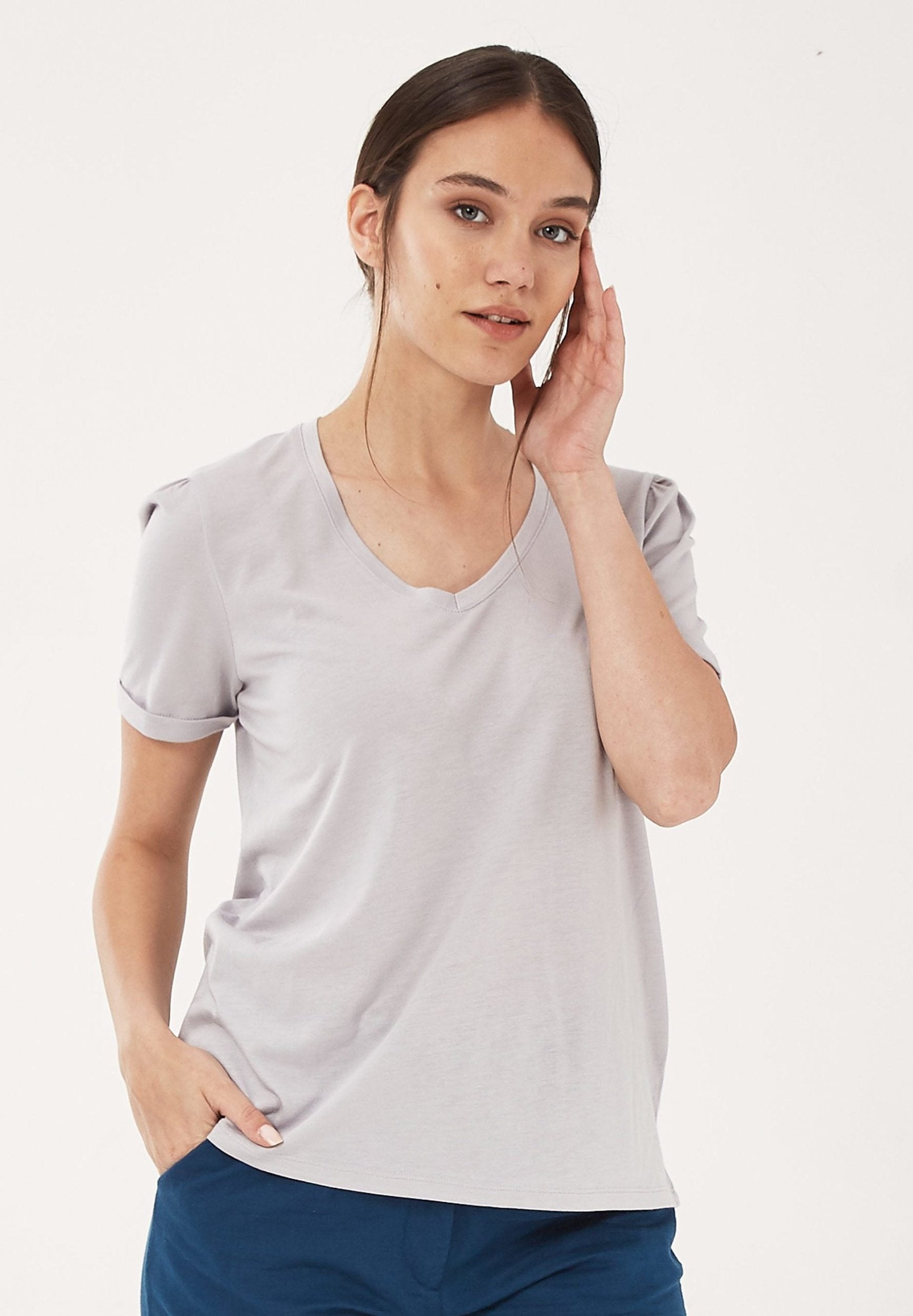 T-Shirt aus TENCEL™ Lyocell- Bio-Baumwolle-Mix | Nachhaltige Mode Damen
