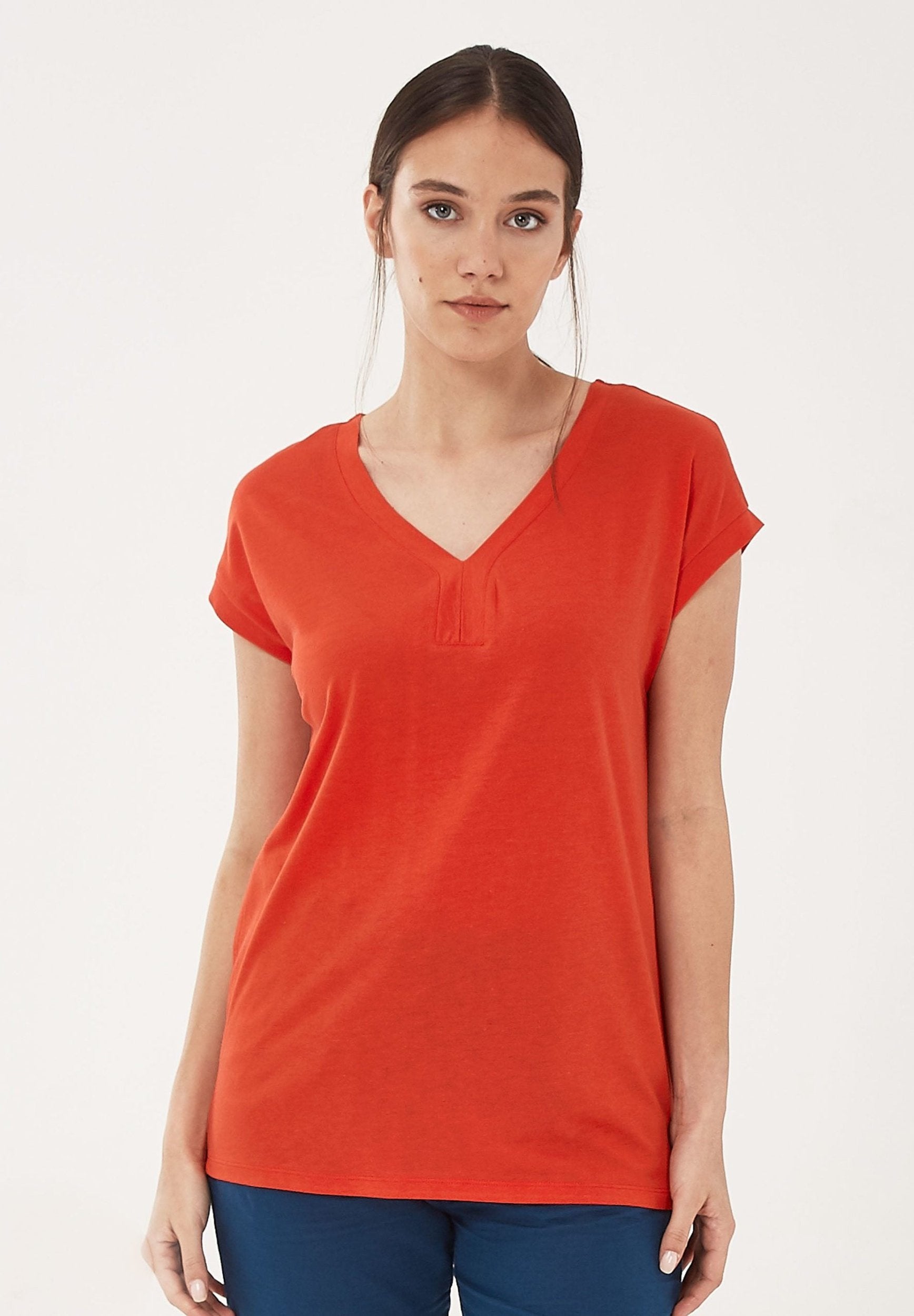 T-Shirt aus TENCEL™ Lyocell- Bio-Baumwolle-Mix | Nachhaltige Mode Damen