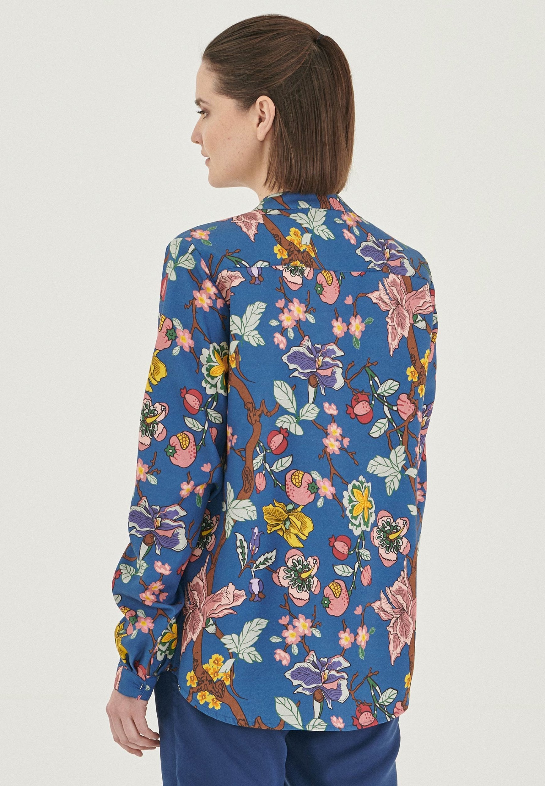 Langarm Bluse aus TENCEL™ Lyocell mit Allover-Print