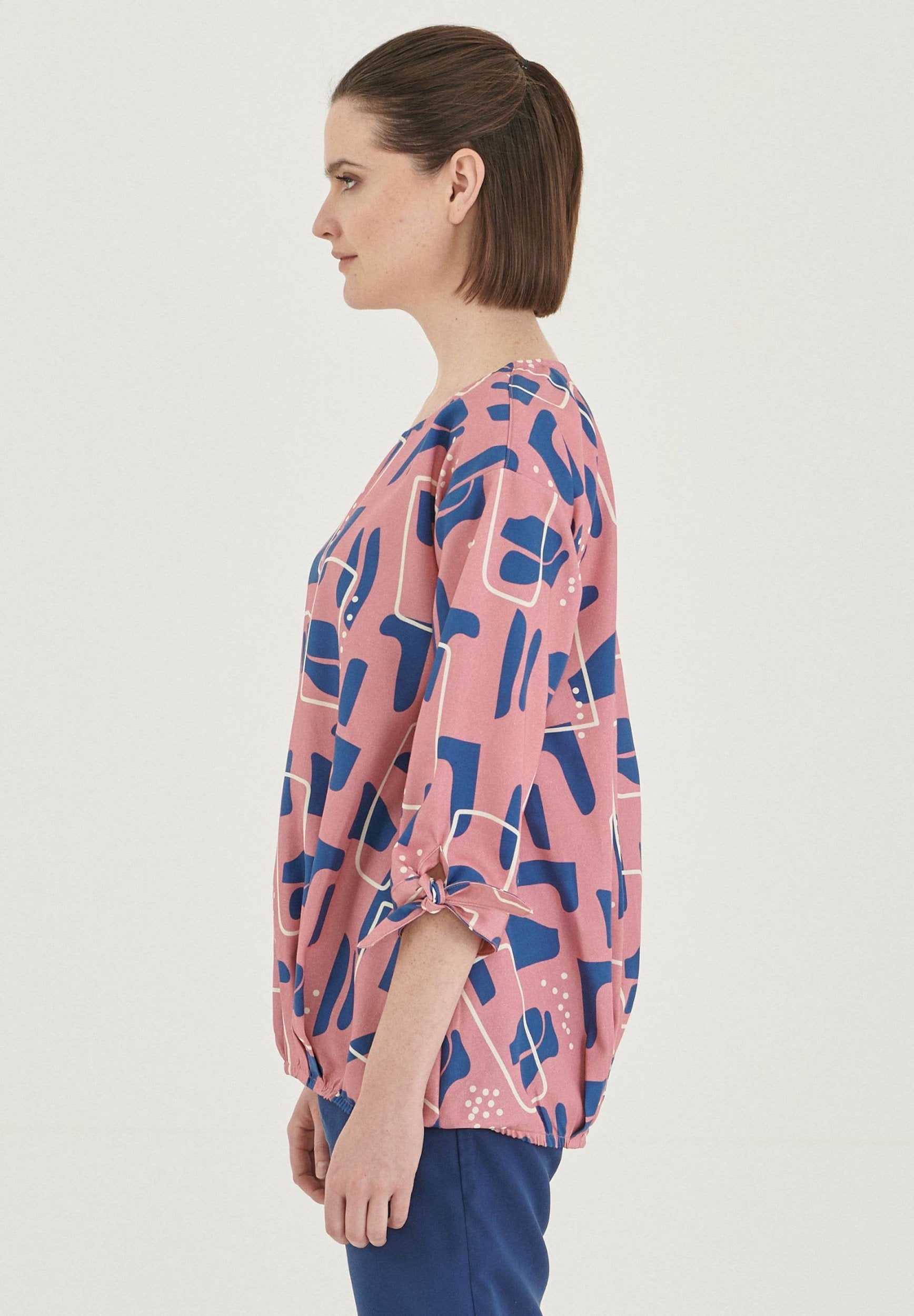 3/4-Arm Bluse aus TENCEL™ Lyocellmit Allover-Print