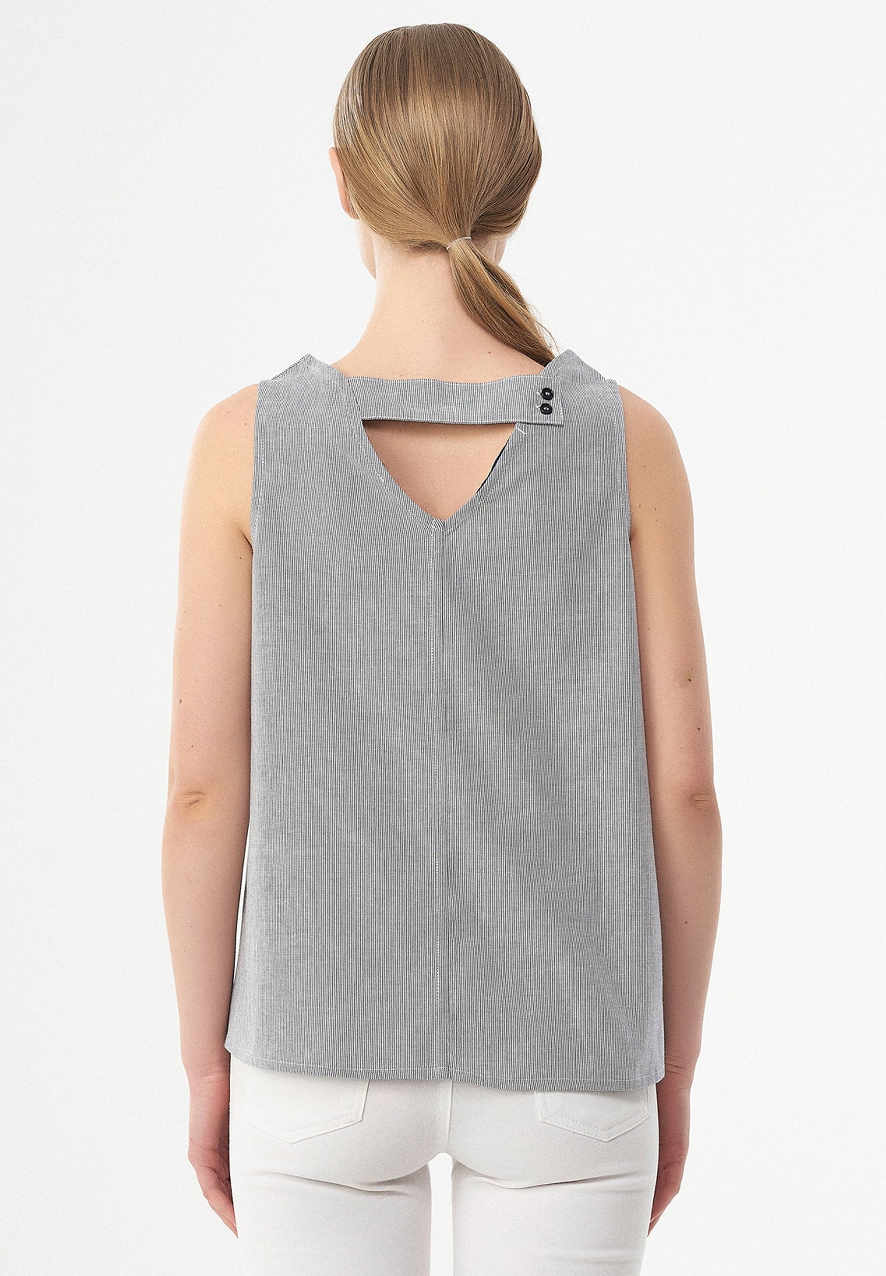 Ärmellose Bluse aus Bio-Baumwolle